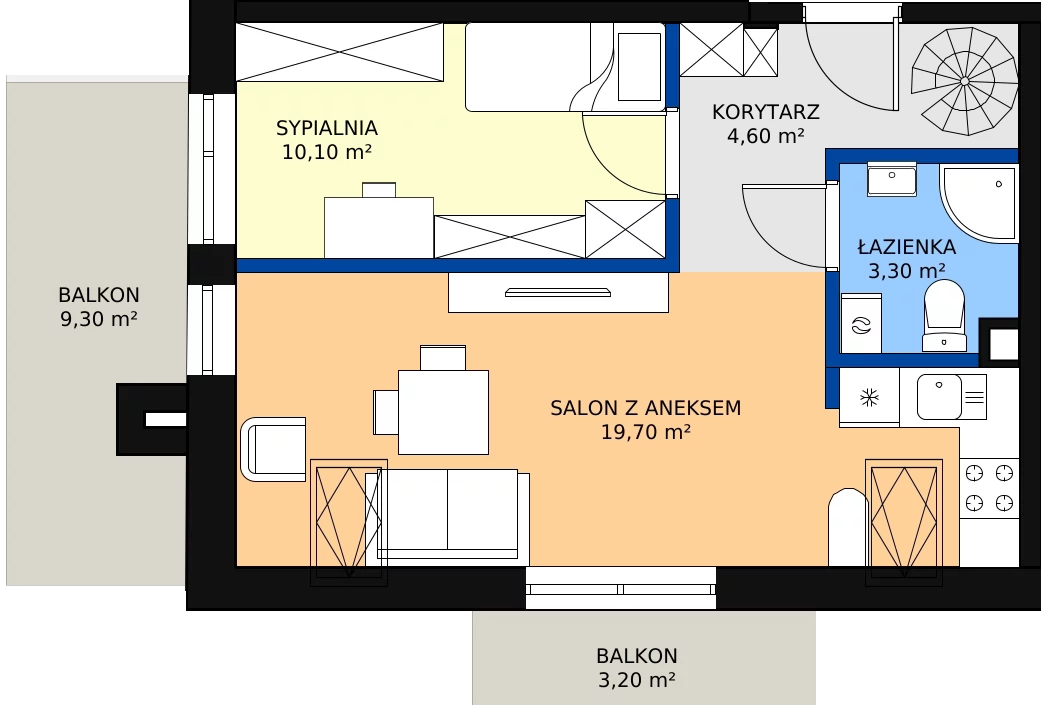 Zalety mieszkania 55.8 m², 21