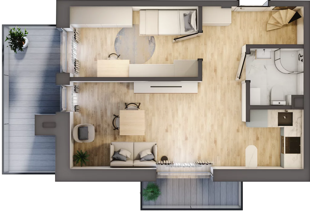 3 pokoje, mieszkanie 55,80 m², piętro 4, oferta nr 21, Kamienica przy ul. Starodomaszowskiej, Kielce, Centrum, ul. Starodomaszowska 38