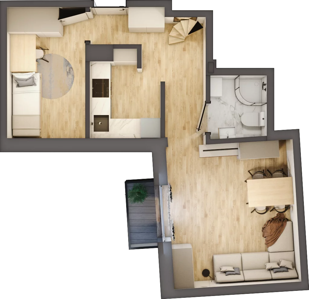 3 pokoje, mieszkanie 62,40 m², piętro 4, oferta nr 23, Kamienica przy ul. Starodomaszowskiej, Kielce, Centrum, ul. Starodomaszowska 38