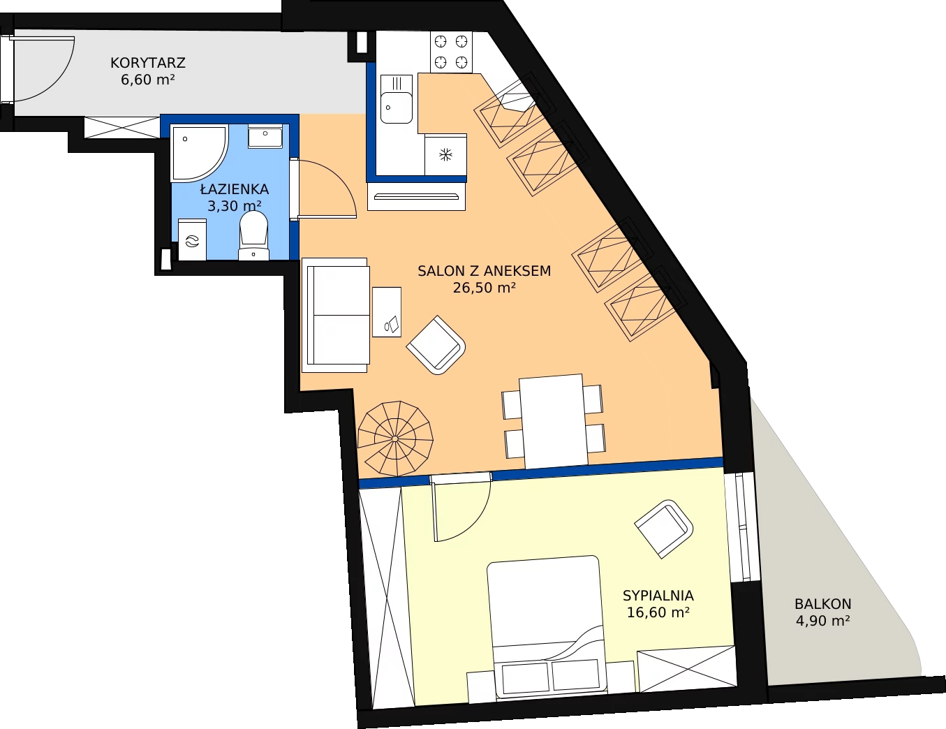 Zalety mieszkania 62.3 m², 24