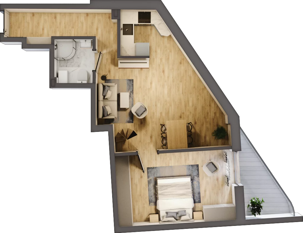 3 pokoje, mieszkanie 62,30 m², piętro 4, oferta nr 24, Kamienica przy ul. Starodomaszowskiej, Kielce, Centrum, ul. Starodomaszowska 38