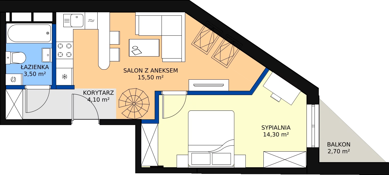 Zalety mieszkania 56.1 m², 25