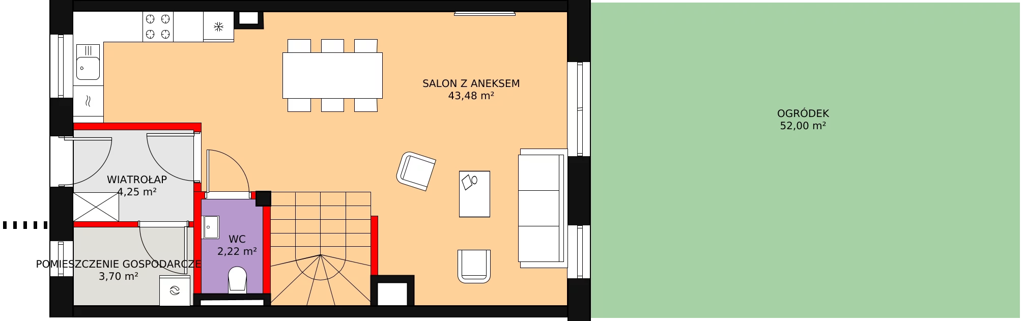 Dom 94,69 m², oferta nr 28, Zielona Widawa, Wrocław, Widawa, Psie Pole, ul. Cholewkarska