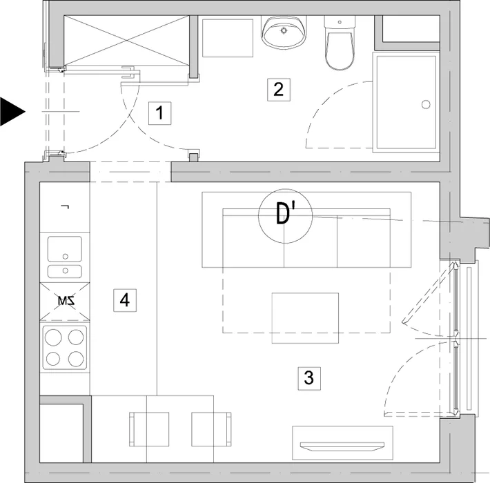 Apartament 22,48 m², piętro 2, oferta nr E2-2-H3, ATAL City Square - apartamenty inwestycyjne, Wrocław, Przedmieście Oławskie, Krzyki, ul. gen. Kazimierza Pułaskiego