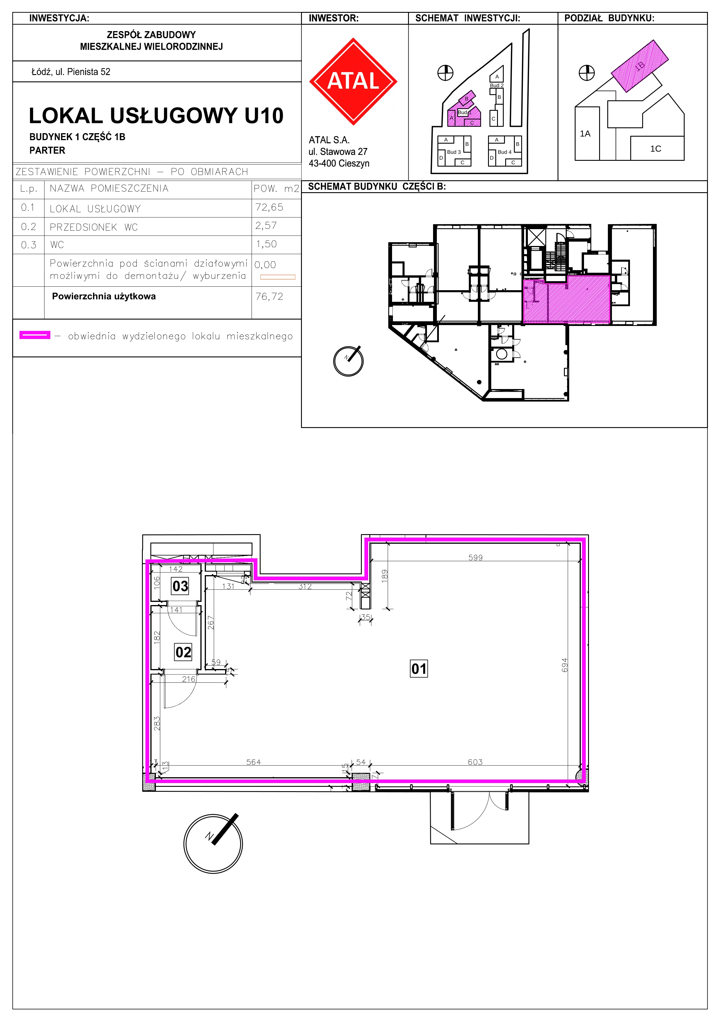 Lokal użytkowy 76,72 m², oferta nr 3, Nowe Miasto Polesie III - lokale usługowe, Łódź, Polesie, Lublinek-Pienista, ul. Pienista