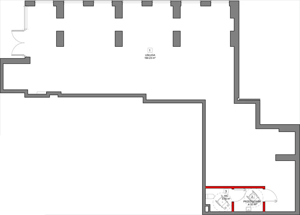 Lokal użytkowy 173,52 m², oferta nr c.1.-1.uc4, ATAL SKY+ II - lokale użytkowe, Katowice, Wełnowiec-Józefowiec, Wełnowiec, al. Wojciecha Korfantego 93-99