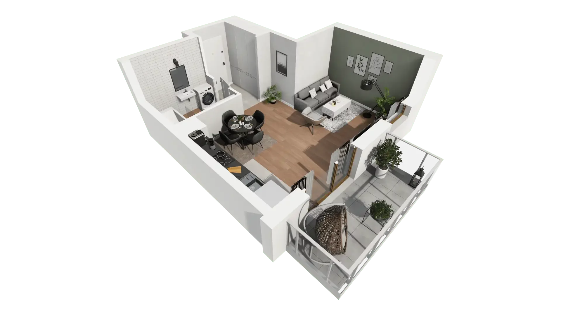 Mieszkanie 31,46 m², piętro 1, oferta nr 4.3.1, Osiedle Przyjemne - etap II, Gdańsk, Jasień, ul. Flisykowskiego