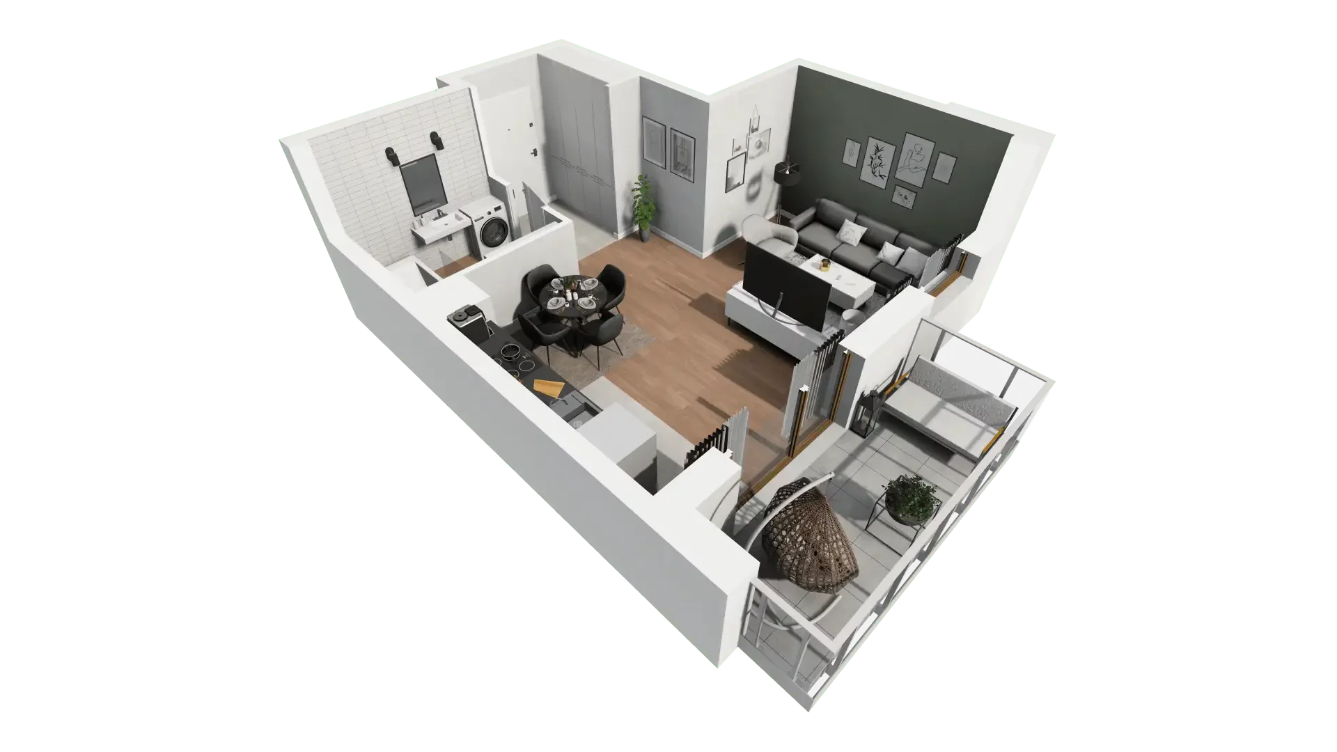 Mieszkanie 31,69 m², parter, oferta nr 5.2.1, Osiedle Przyjemne - etap II, Gdańsk, Jasień, ul. Flisykowskiego