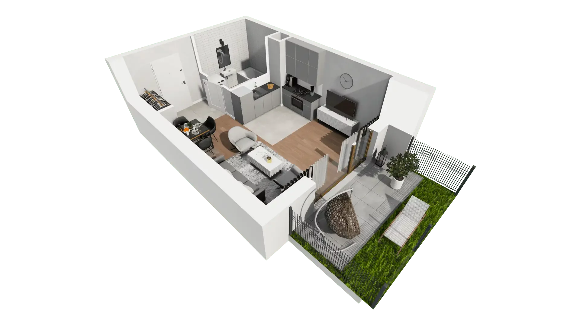 Mieszkanie 29,29 m², parter, oferta nr 5.2.8, Osiedle Przyjemne - etap II, Gdańsk, Jasień, ul. Flisykowskiego