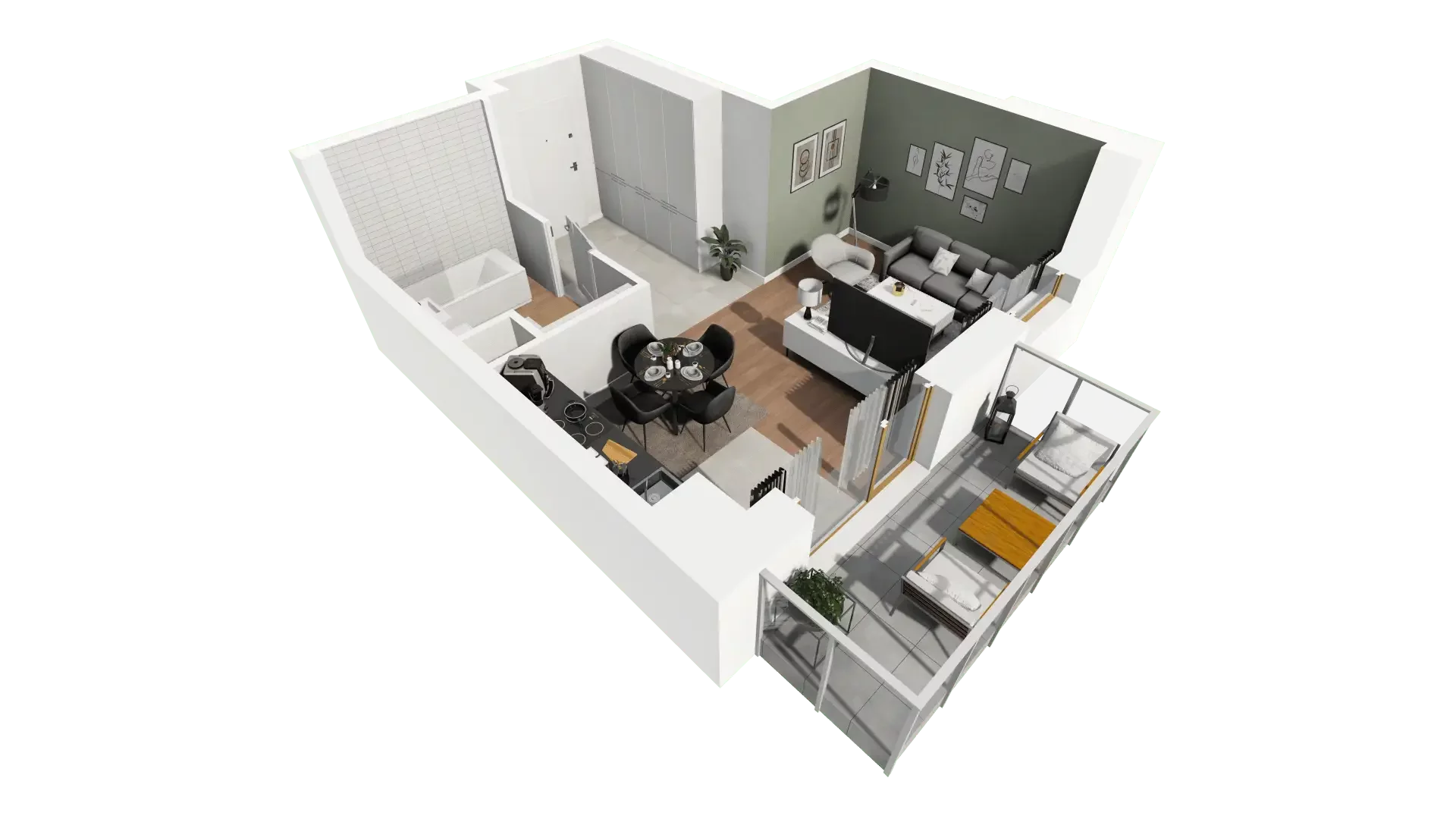 Mieszkanie 31,60 m², parter, oferta nr 6.2.1, Osiedle Przyjemne - etap III, Gdańsk, Jasień, ul. Flisykowskiego