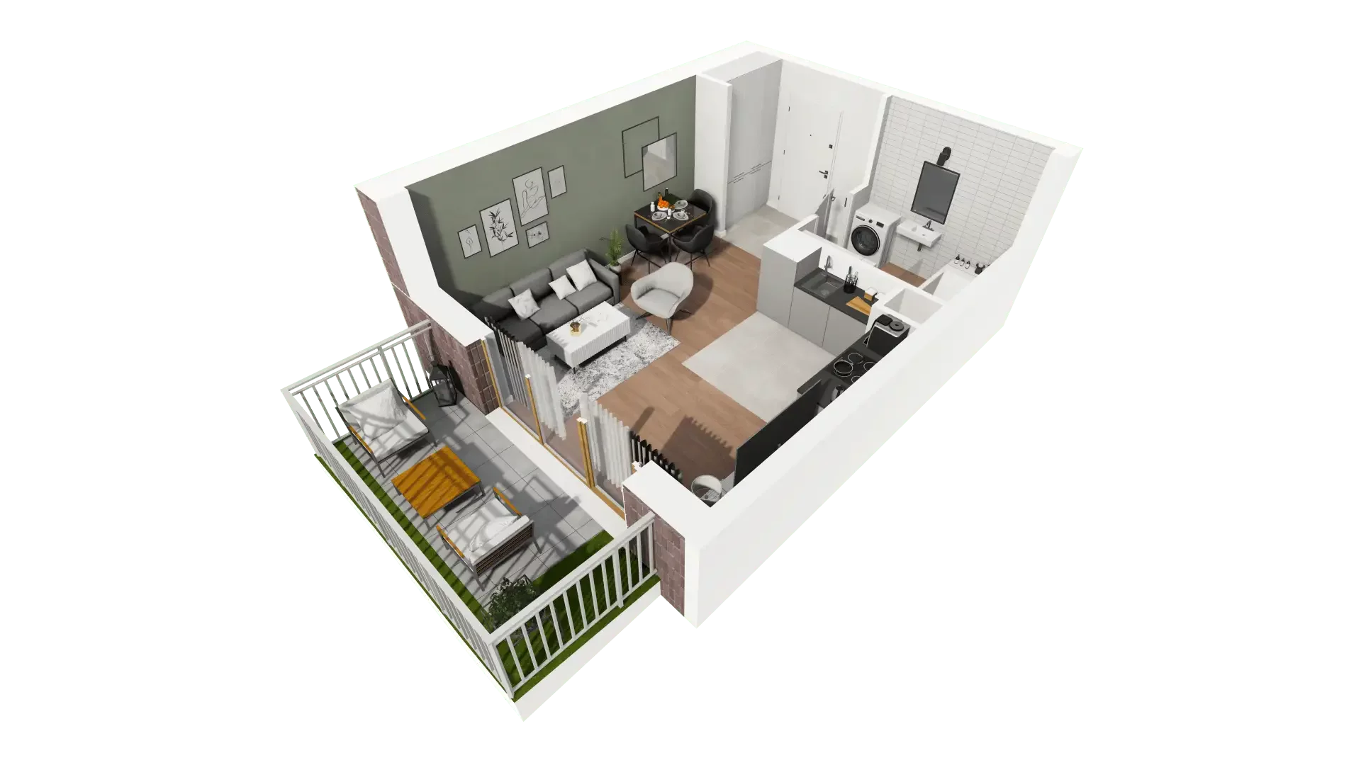 Mieszkanie 27,92 m², parter, oferta nr 6.2.9, Osiedle Przyjemne - etap III, Gdańsk, Jasień, ul. Flisykowskiego