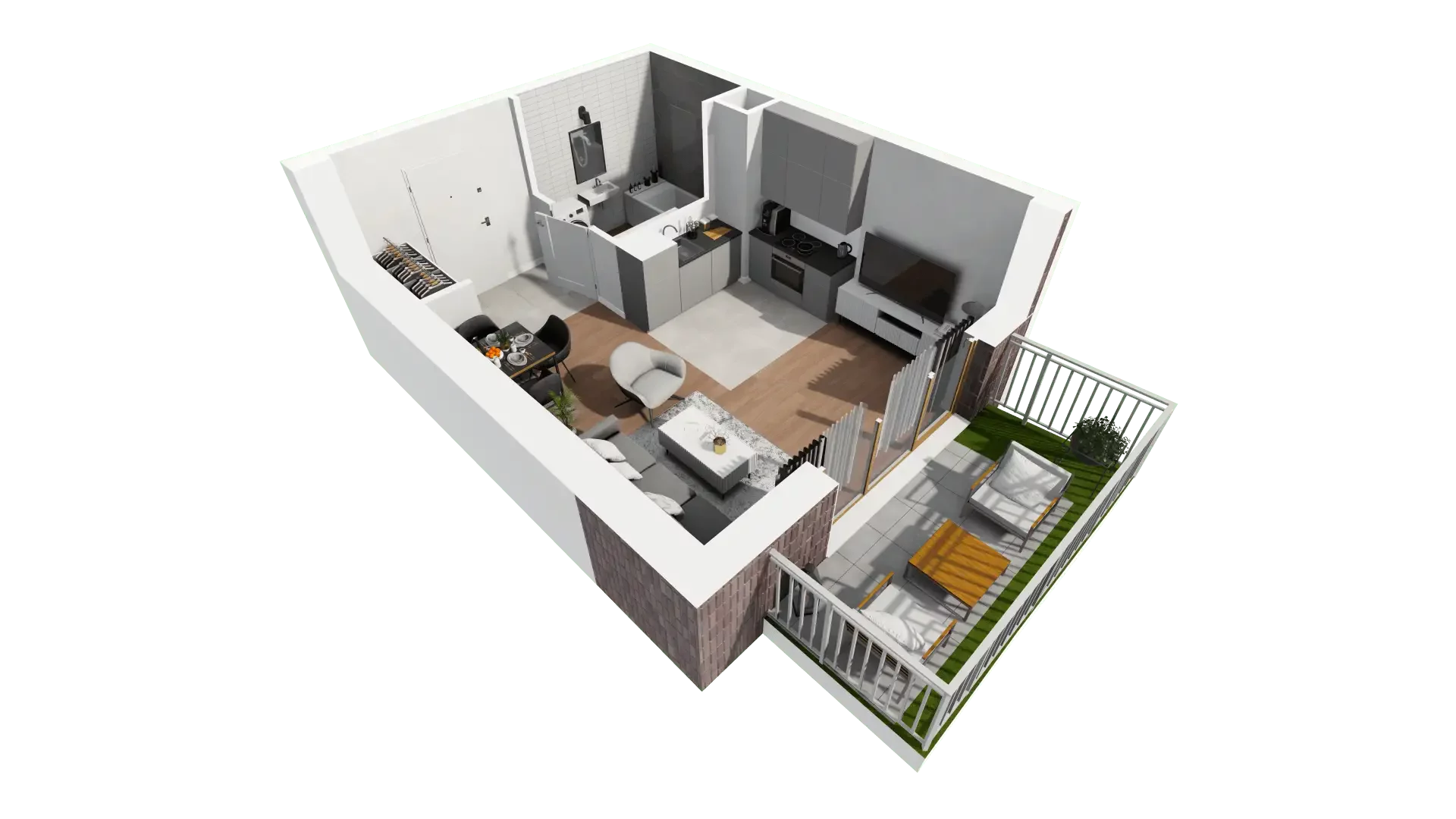 Mieszkanie 27,92 m², parter, oferta nr 6.2.9, Osiedle Przyjemne - etap III, Gdańsk, Jasień, ul. Flisykowskiego