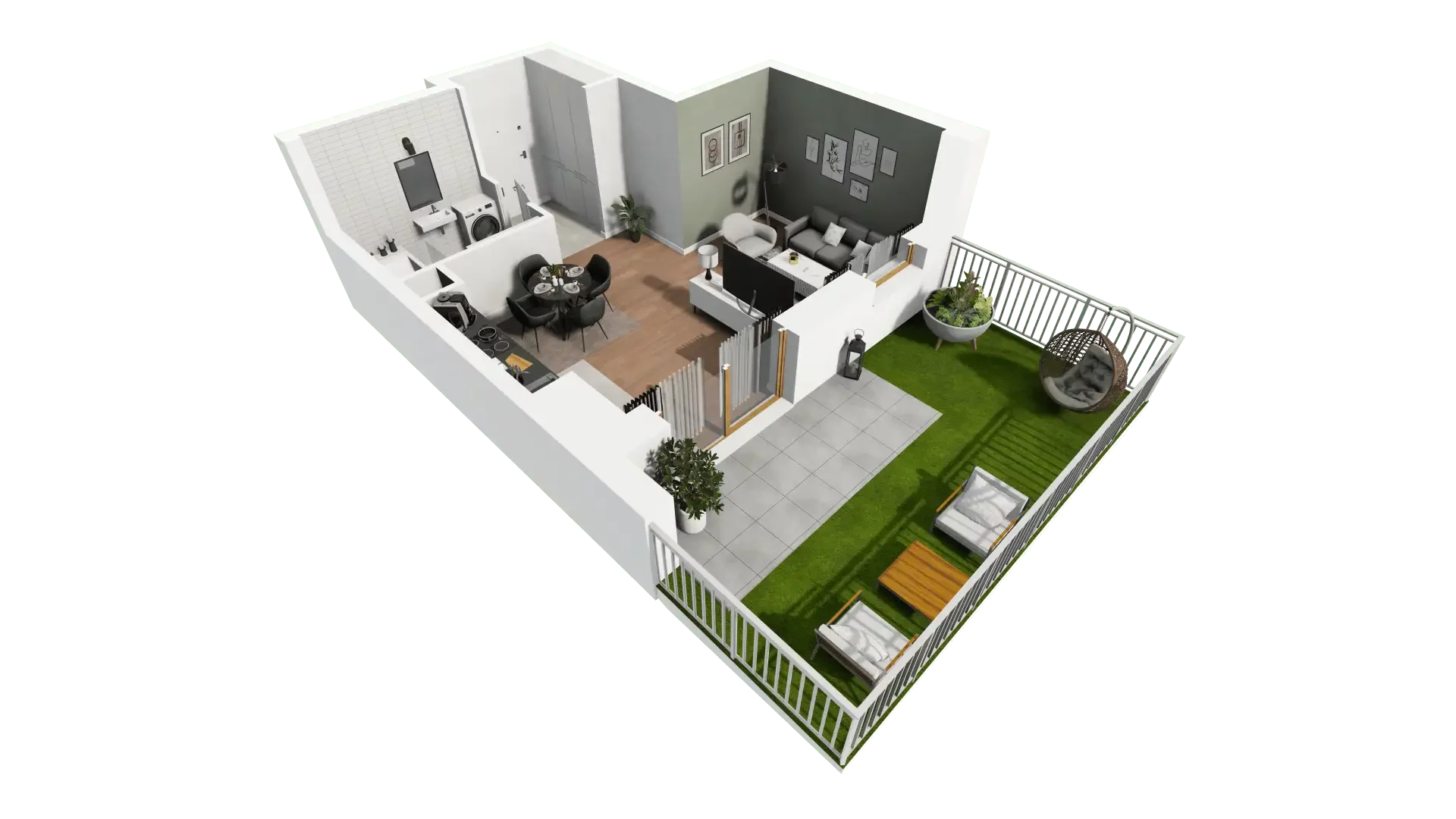 Mieszkanie 31,74 m², parter, oferta nr 8.2.1, Osiedle Przyjemne - etap III, Gdańsk, Jasień, ul. Flisykowskiego