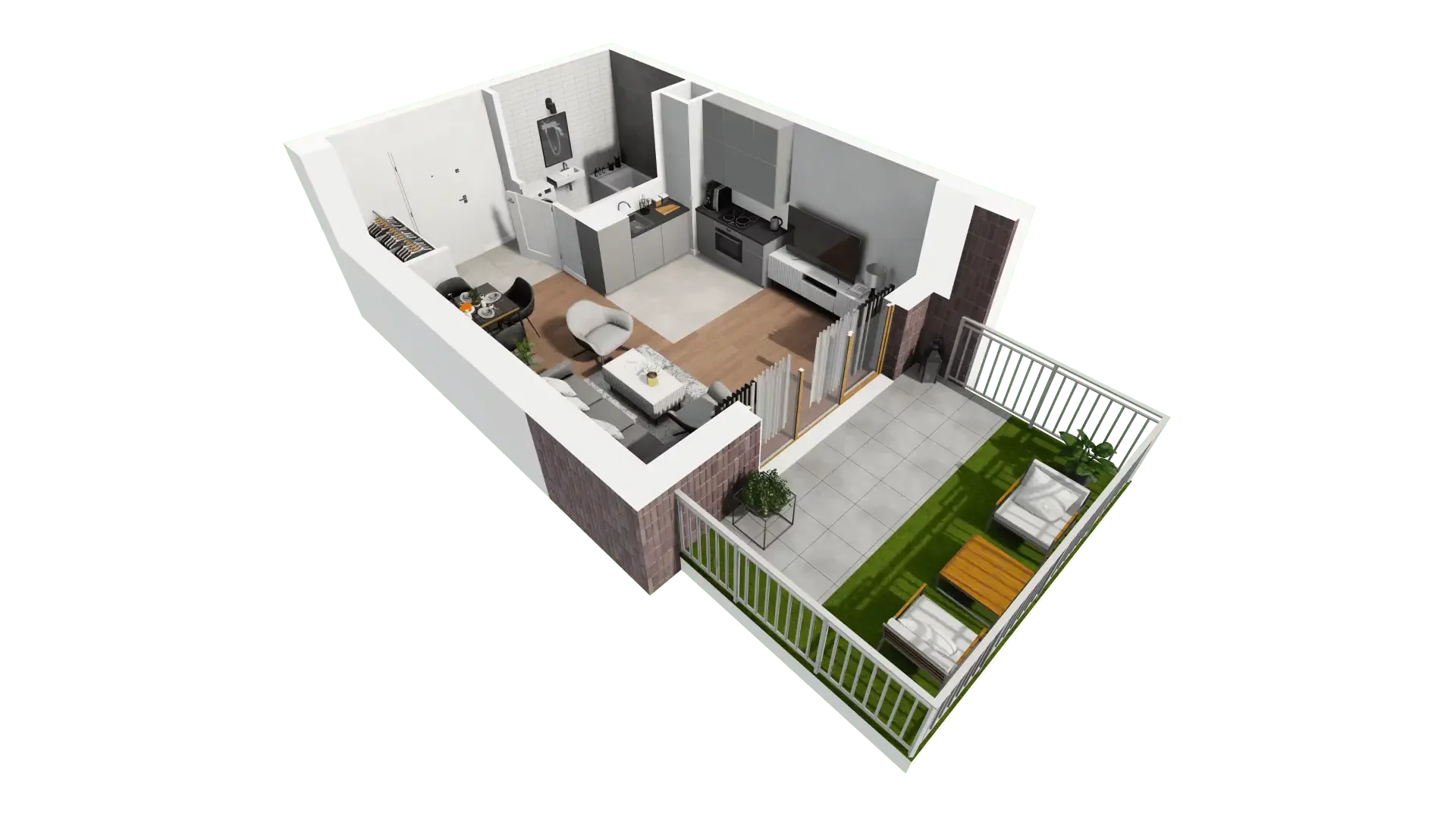 Mieszkanie 29,34 m², parter, oferta nr 8.2.8, Osiedle Przyjemne - etap III, Gdańsk, Jasień, ul. Flisykowskiego