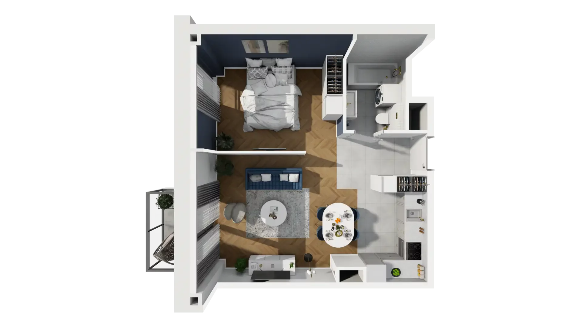 1 pokój, mieszkanie 43,39 m², piętro 1, oferta nr A1.1.1, ATAL Grabiszyn, Wrocław, Gajowice, Fabryczna, ul. Grochowa