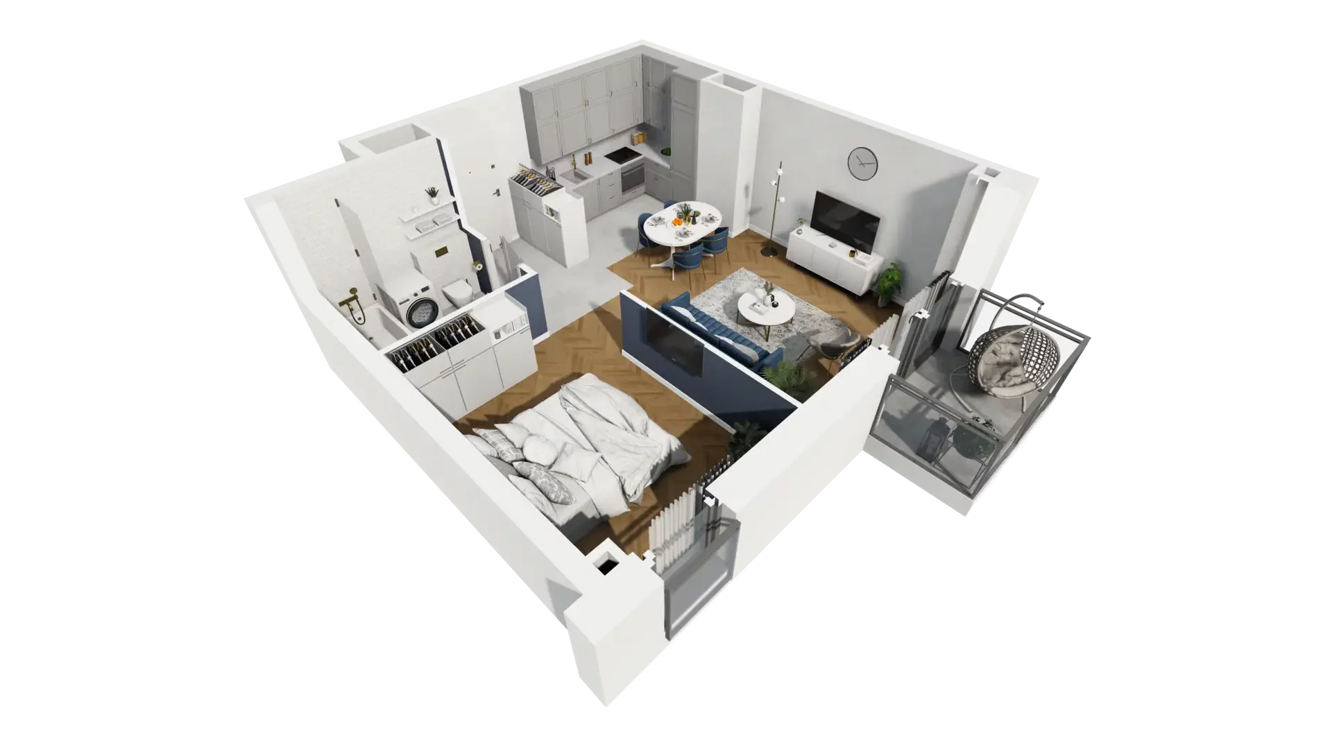 1 pokój, mieszkanie 43,39 m², piętro 1, oferta nr A1.1.1, ATAL Grabiszyn, Wrocław, Gajowice, Fabryczna, ul. Grochowa