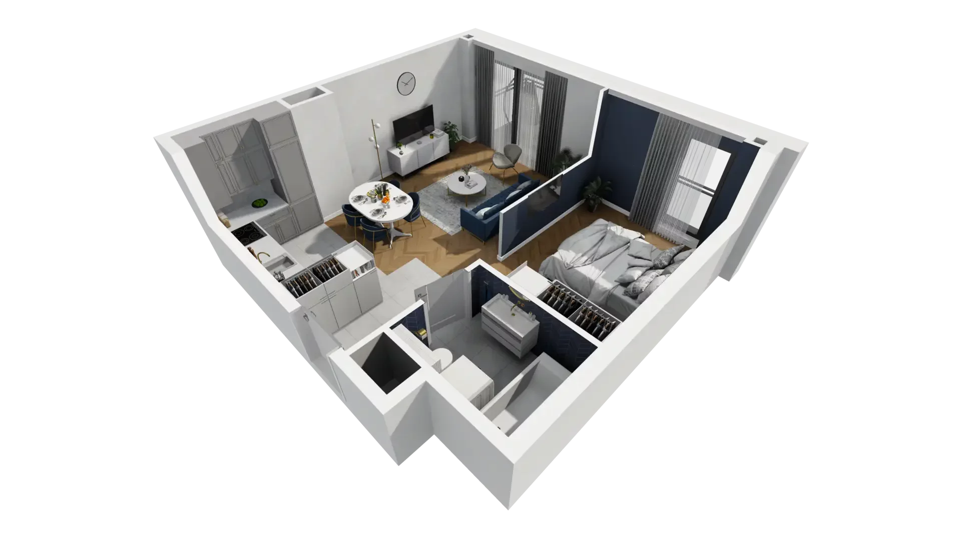 1 pokój, mieszkanie 43,39 m², piętro 1, oferta nr A1.1.1, ATAL Grabiszyn, Wrocław, Gajowice, Fabryczna, ul. Grochowa
