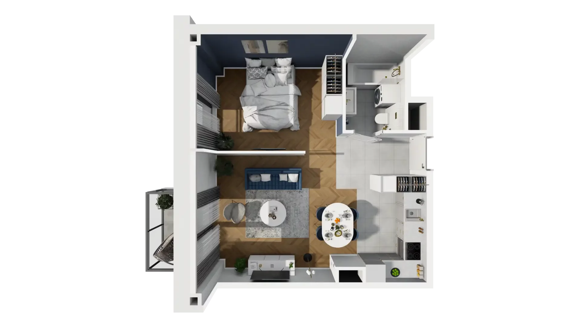 1 pokój, mieszkanie 43,39 m², piętro 2, oferta nr A1.2.12, ATAL Grabiszyn, Wrocław, Gajowice, Fabryczna, ul. Grochowa