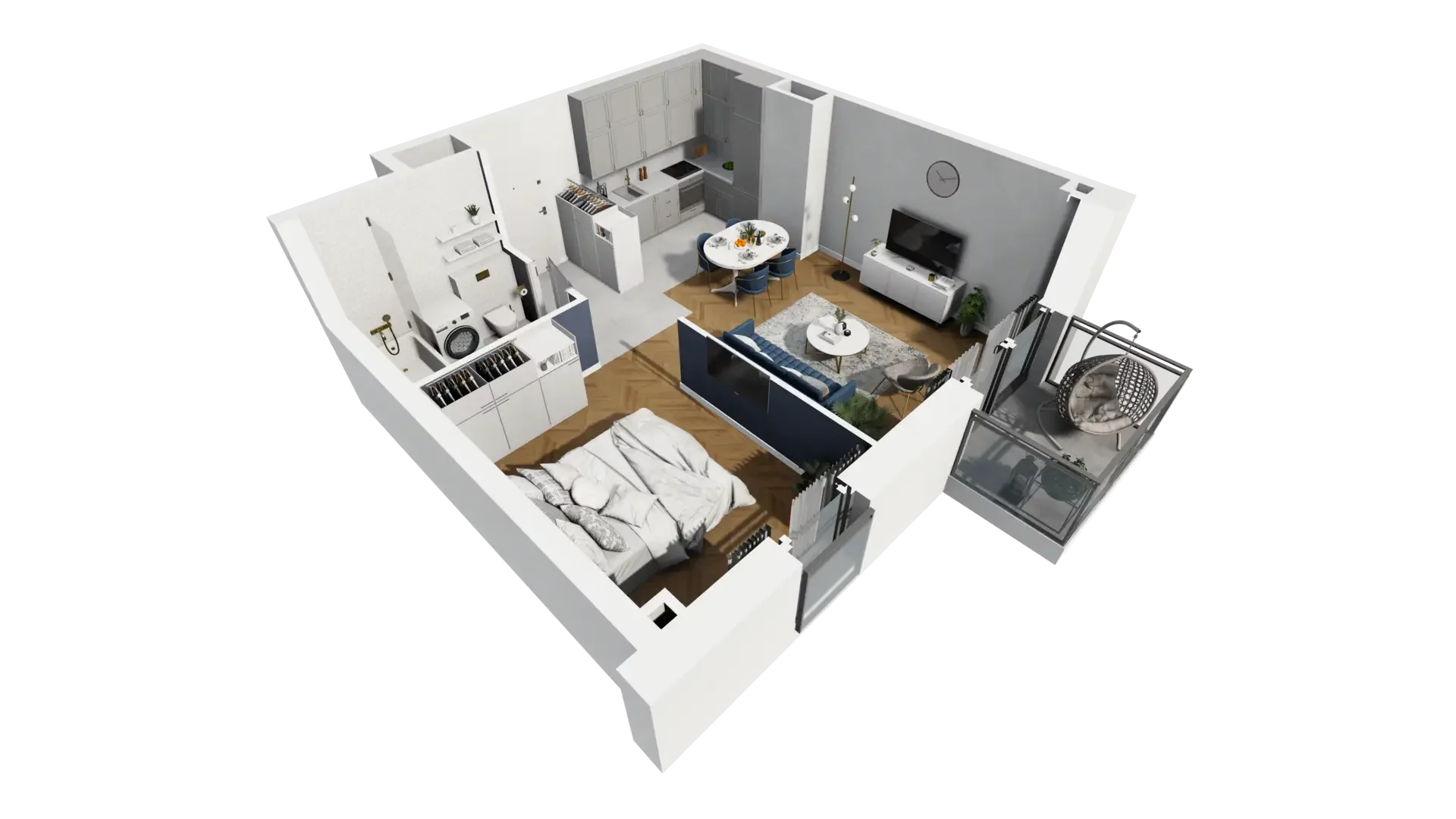1 pokój, mieszkanie 43,39 m², piętro 2, oferta nr A1.2.12, ATAL Grabiszyn, Wrocław, Gajowice, Fabryczna, ul. Grochowa
