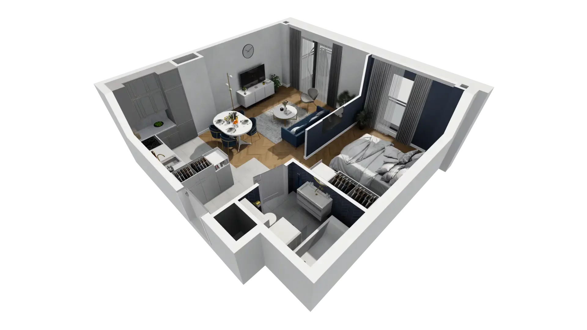 1 pokój, mieszkanie 43,39 m², piętro 2, oferta nr A1.2.12, ATAL Grabiszyn, Wrocław, Gajowice, Fabryczna, ul. Grochowa