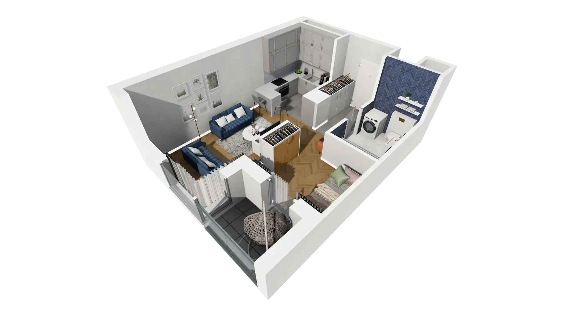 Mieszkanie 34,49 m², piętro 10, oferta nr H1-A-10-2, Heyki City ATAL, Szczecin, Prawobrzeże, Międzyodrze, ul. Leona Heyki