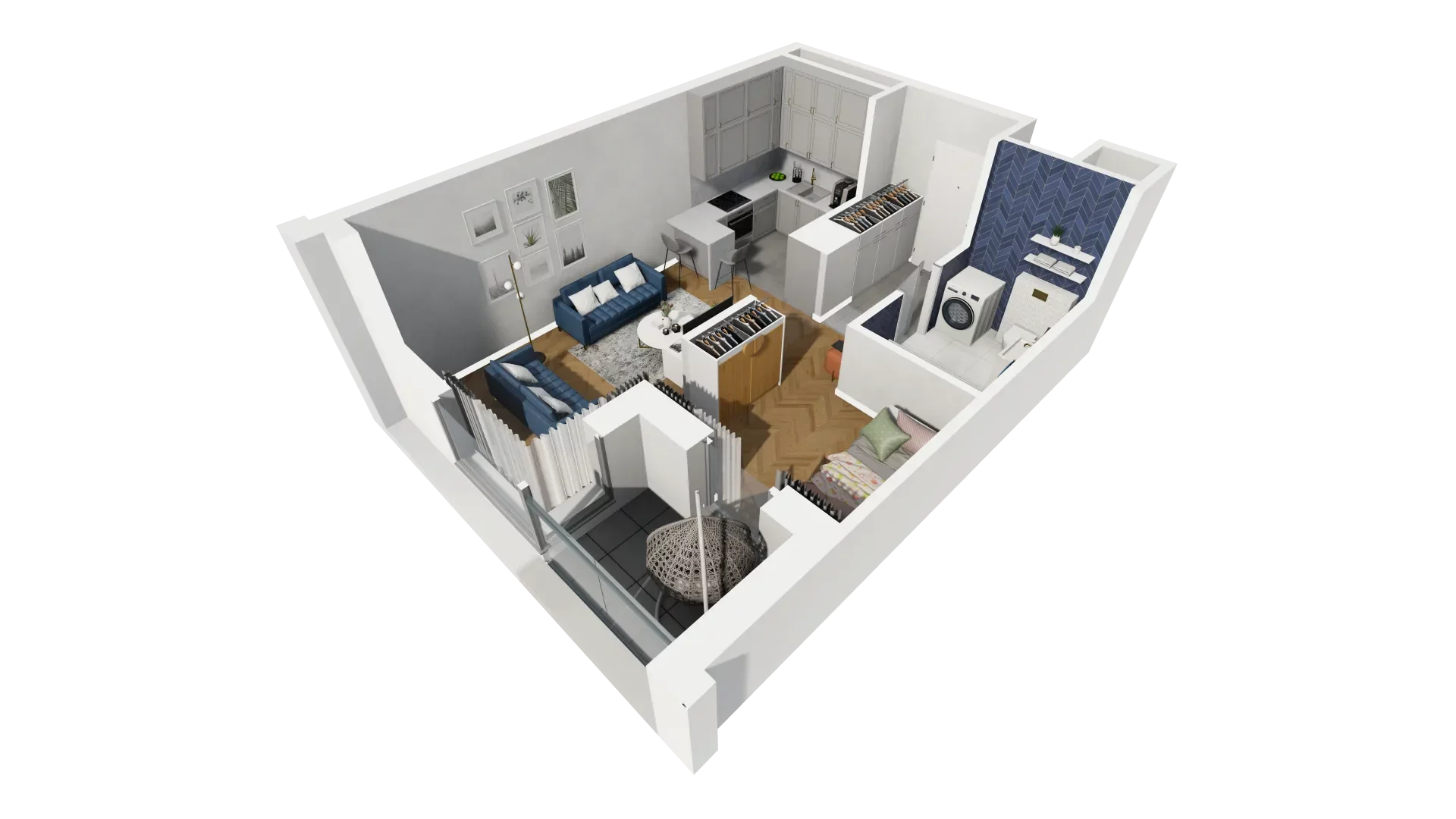 Mieszkanie 34,60 m², piętro 3, oferta nr H1-A-3-2, Heyki City ATAL, Szczecin, Prawobrzeże, Międzyodrze, ul. Leona Heyki