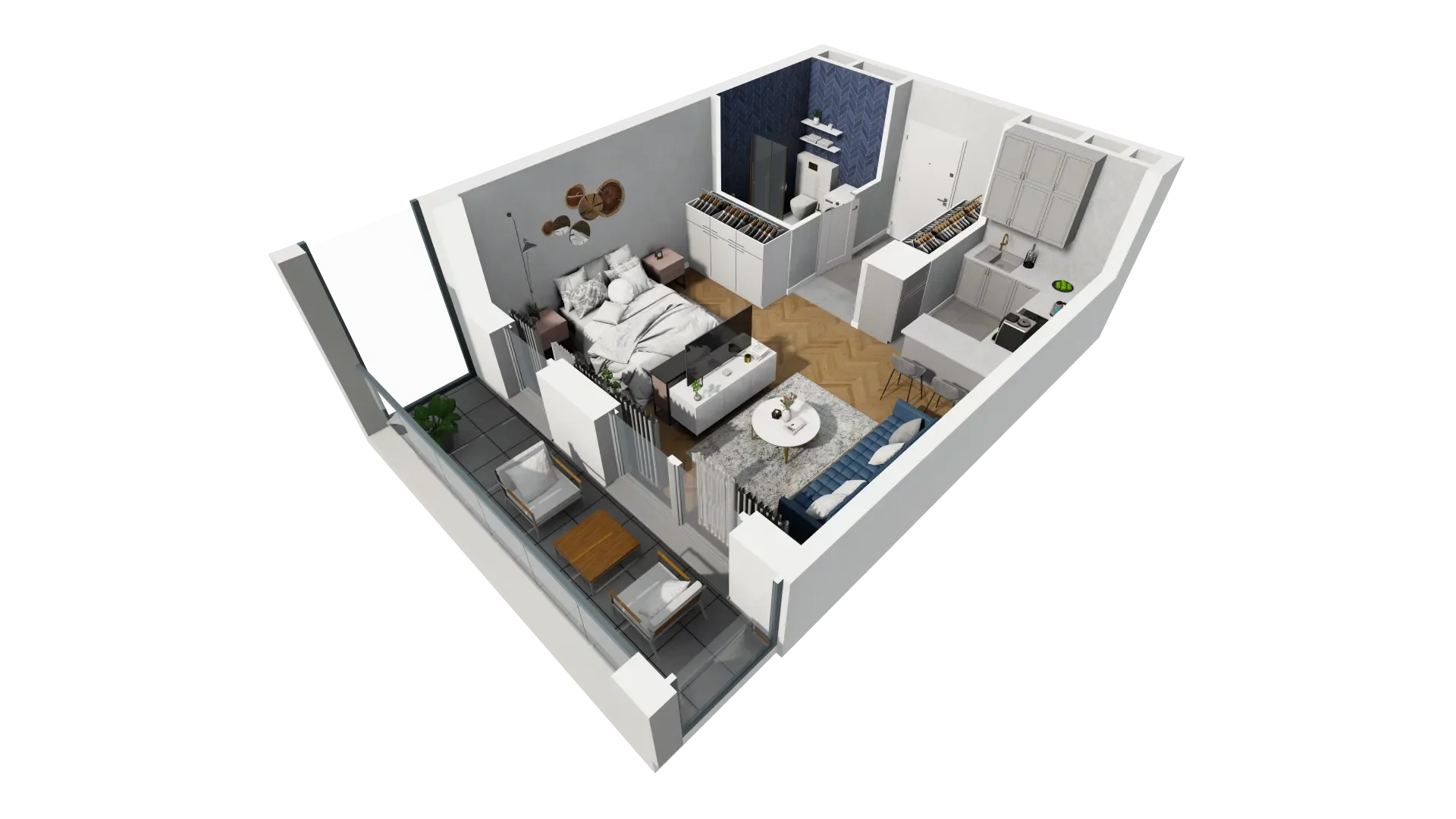 Mieszkanie 36,76 m², piętro 2, oferta nr H2-D-2-7, Heyki City ATAL, Szczecin, Prawobrzeże, Międzyodrze, ul. Leona Heyki