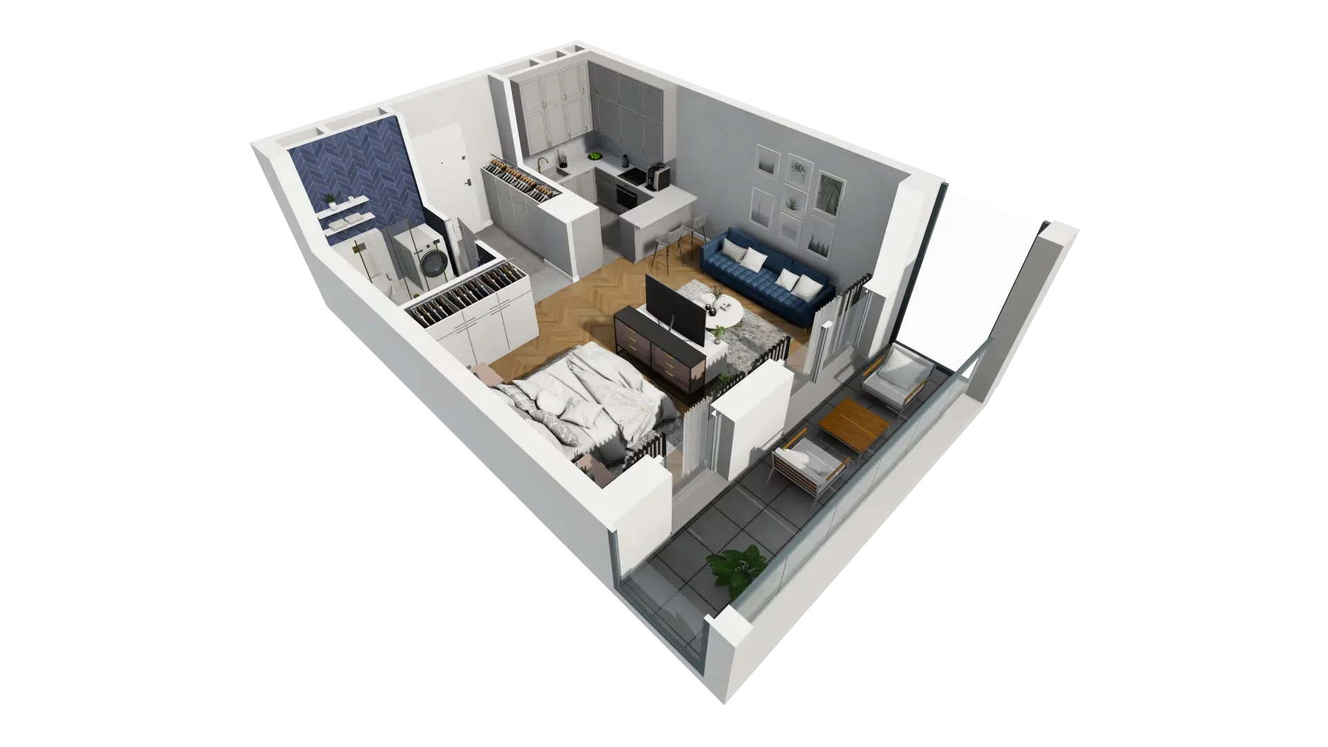 Mieszkanie 36,76 m², piętro 2, oferta nr H2-D-2-7, Heyki City ATAL, Szczecin, Prawobrzeże, Międzyodrze, ul. Leona Heyki