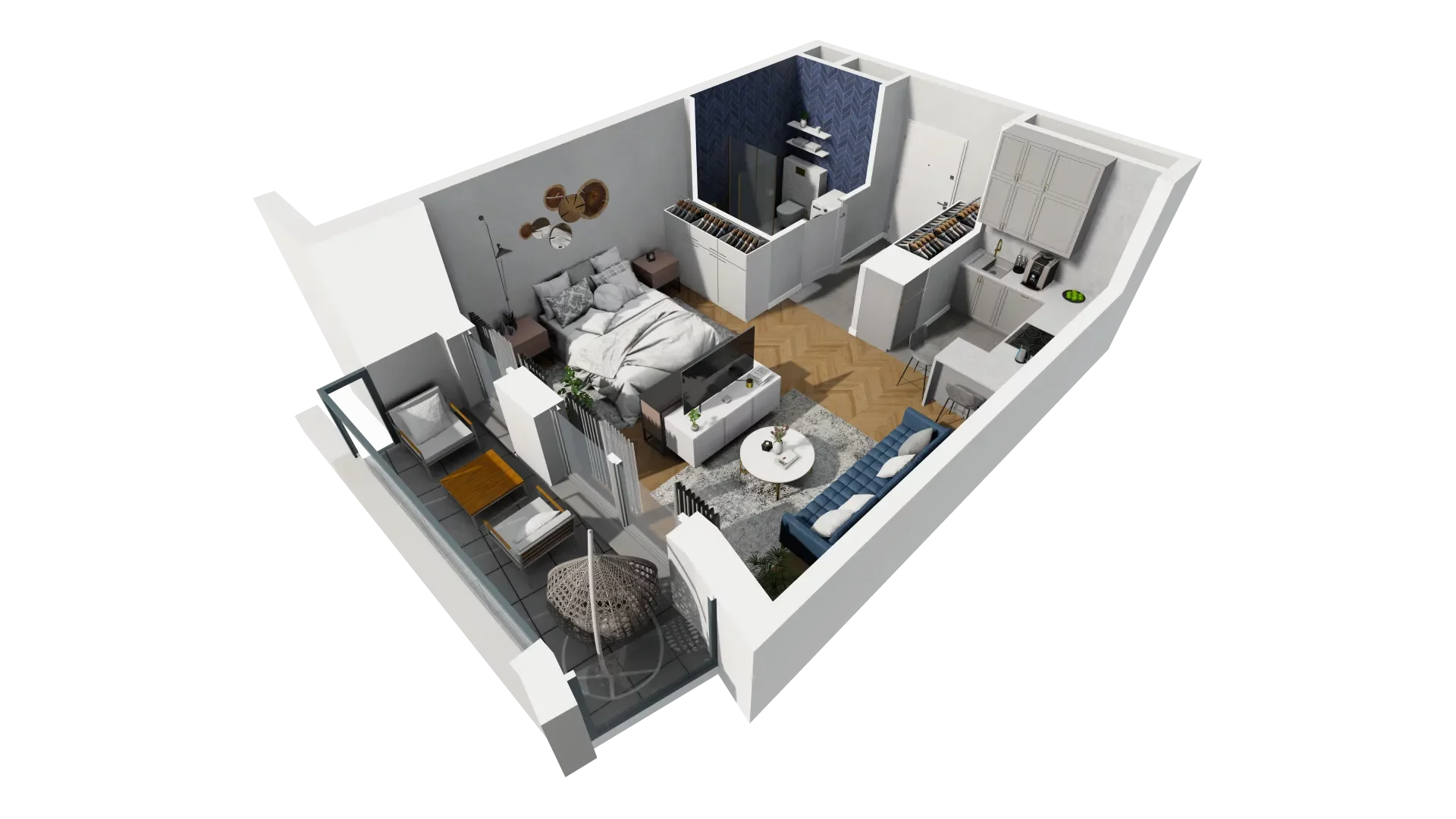 Mieszkanie 31,37 m², piętro 7, oferta nr H2-E-7-8, Heyki City ATAL, Szczecin, Prawobrzeże, Międzyodrze, ul. Leona Heyki