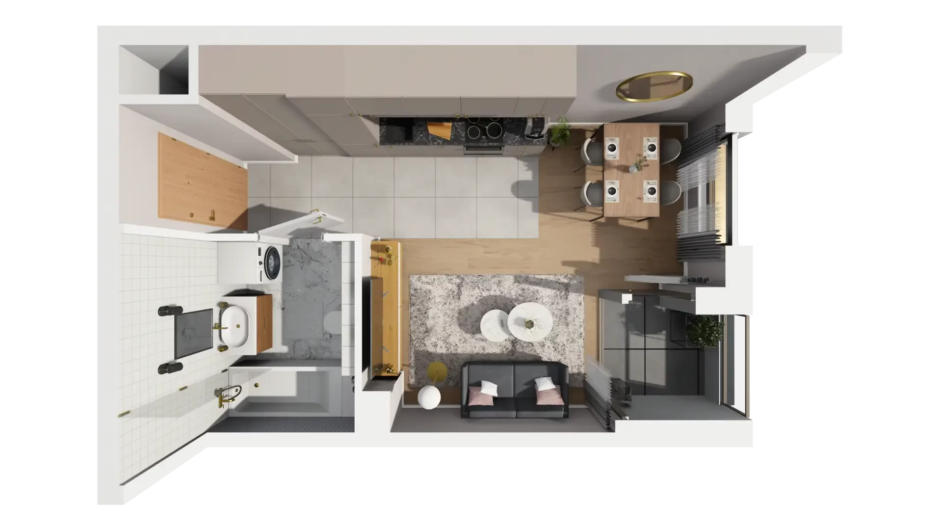 1 pokój, mieszkanie 27,78 m², piętro 1, oferta nr D.1.4, ATAL Parkowa, Poznań, Nowe Miasto, Osiedle Warszawskie, ul. Mogileńska
