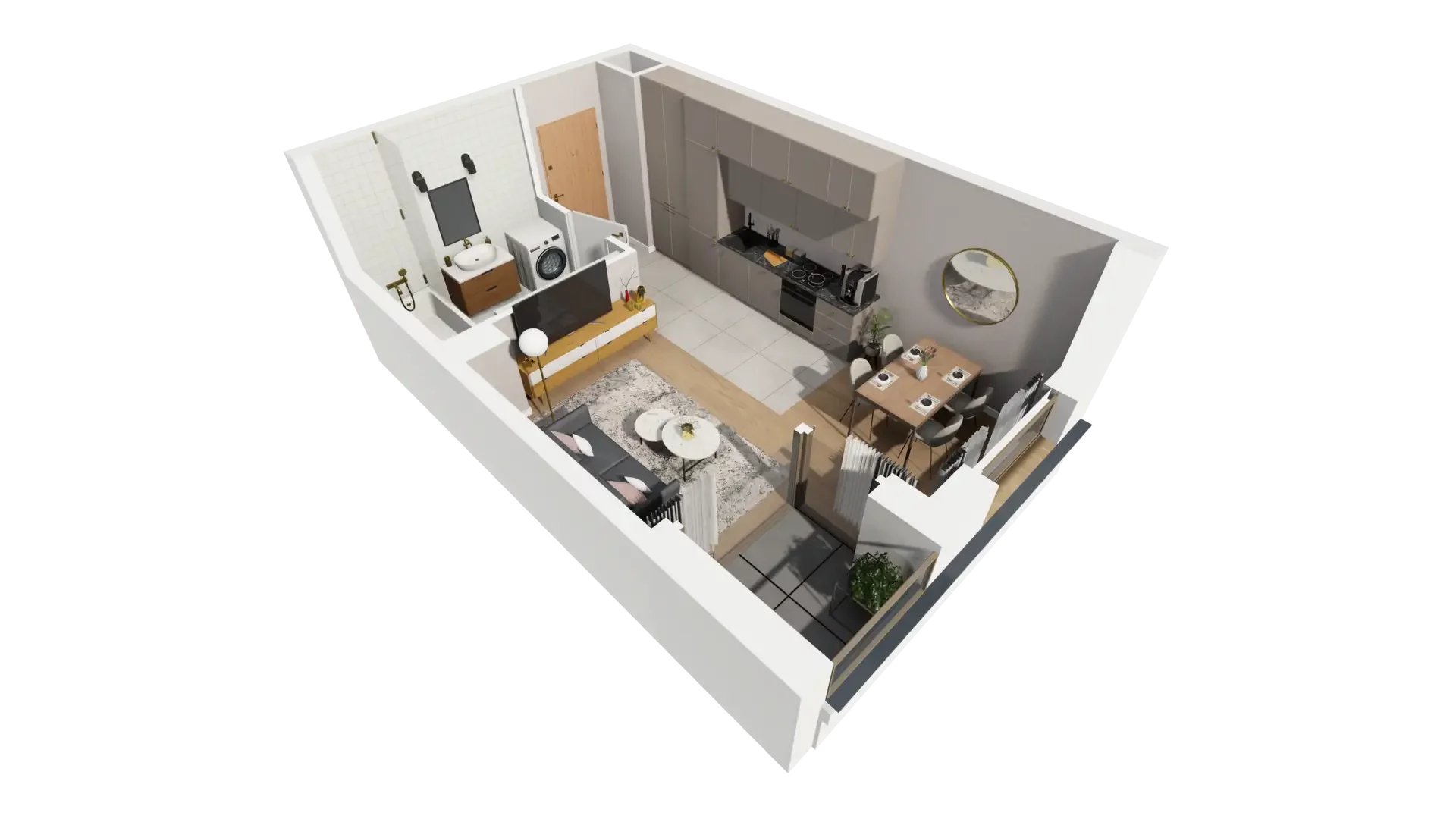 1 pokój, mieszkanie 27,78 m², piętro 1, oferta nr D.1.4, ATAL Parkowa, Poznań, Nowe Miasto, Osiedle Warszawskie, ul. Mogileńska