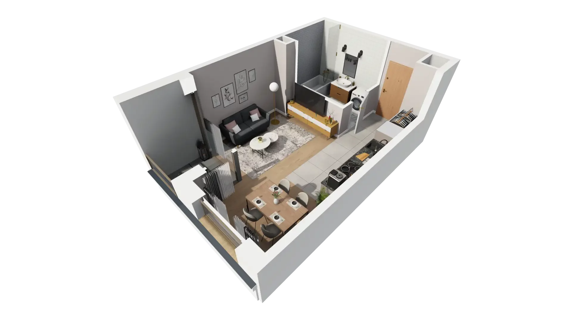 1 pokój, mieszkanie 27,78 m², piętro 1, oferta nr D.1.4, ATAL Parkowa, Poznań, Nowe Miasto, Osiedle Warszawskie, ul. Mogileńska