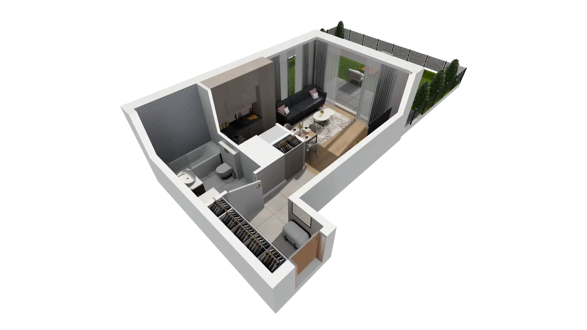1 pokój, mieszkanie 28,45 m², parter, oferta nr E.0.2, ATAL Parkowa, Poznań, Nowe Miasto, Osiedle Warszawskie, ul. Mogileńska