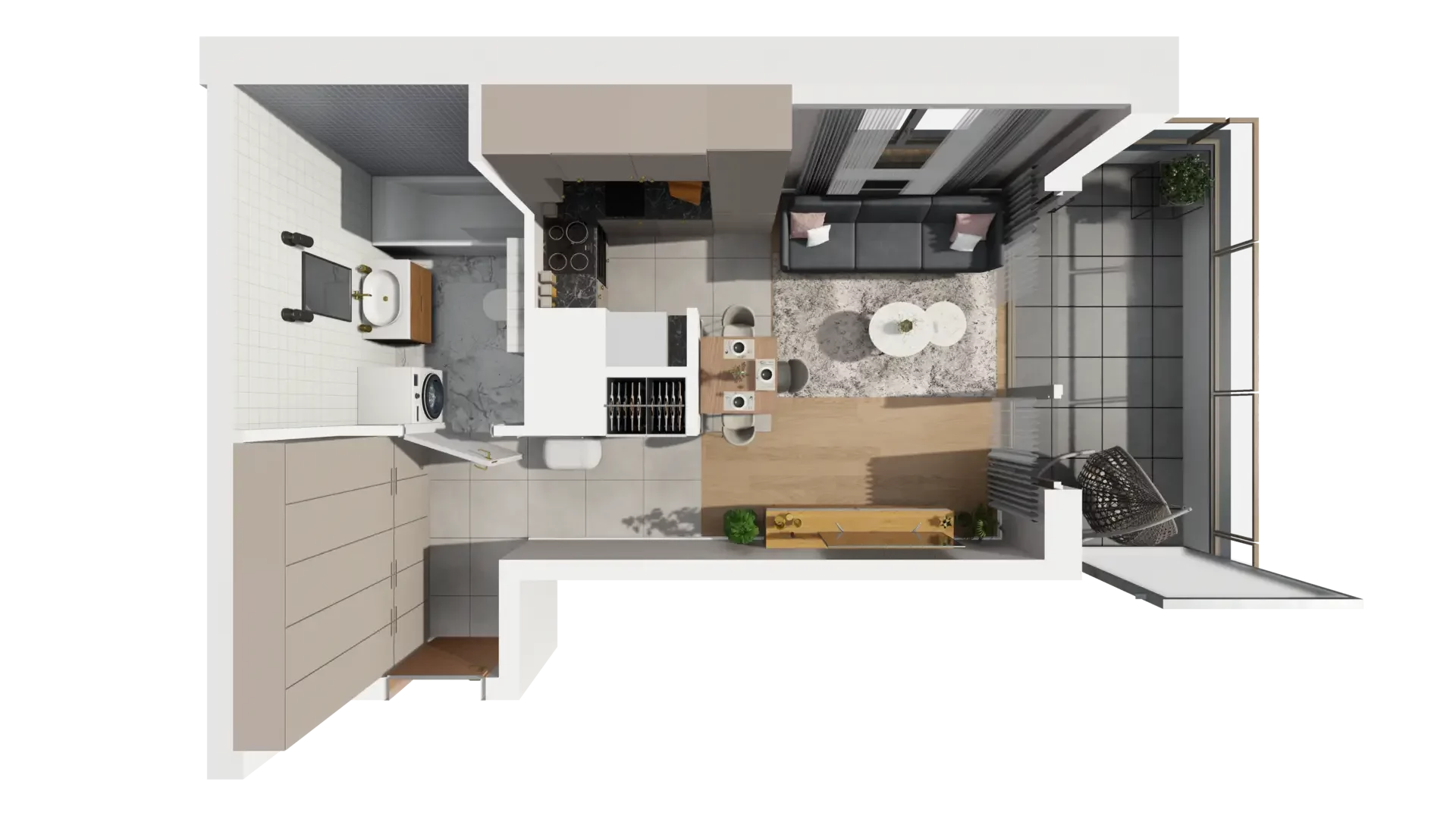 1 pokój, mieszkanie 28,45 m², piętro 1, oferta nr E.1.2, ATAL Parkowa, Poznań, Nowe Miasto, Osiedle Warszawskie, ul. Mogileńska