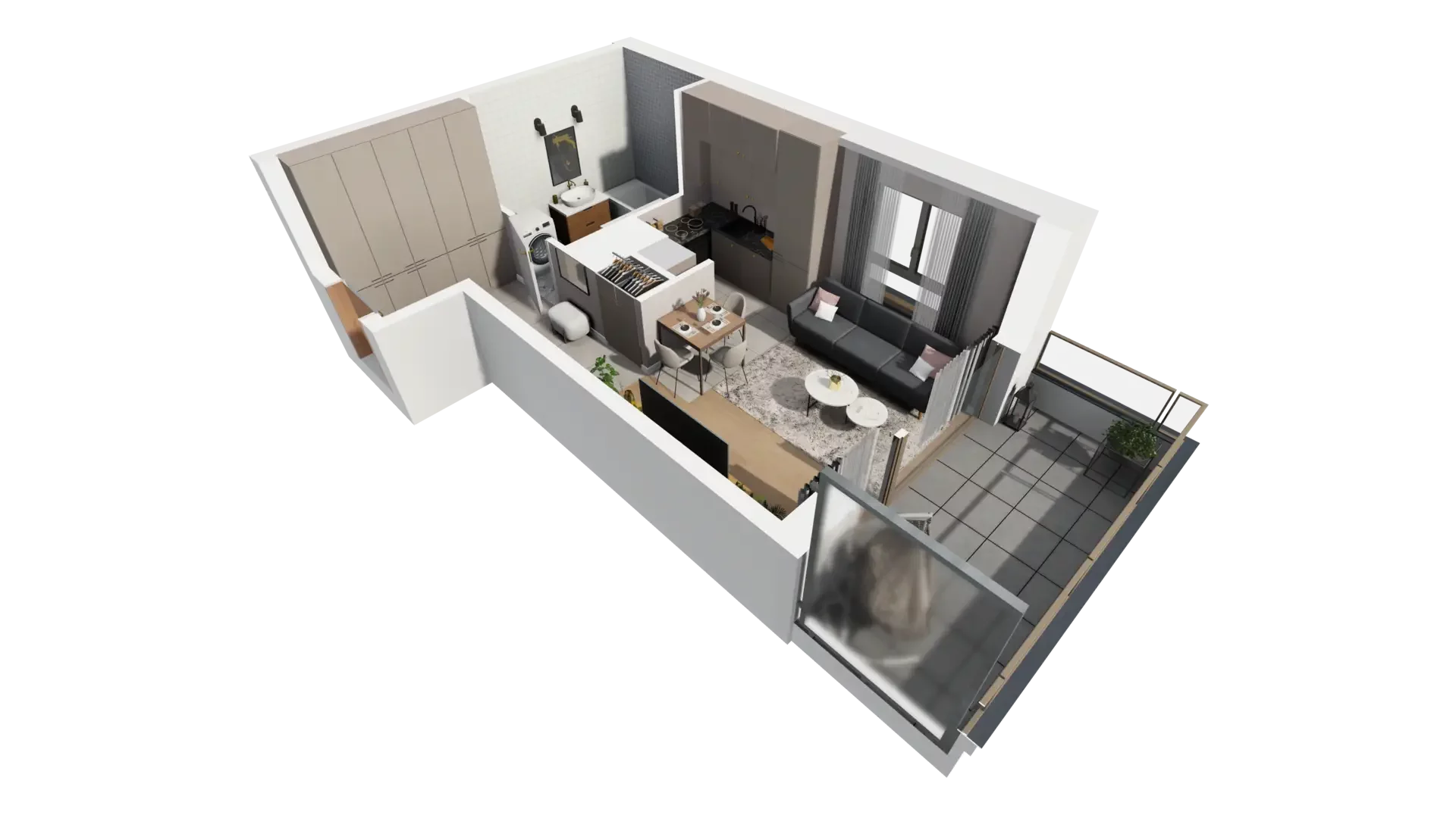 1 pokój, mieszkanie 28,45 m², piętro 1, oferta nr E.1.2, ATAL Parkowa, Poznań, Nowe Miasto, Osiedle Warszawskie, ul. Mogileńska