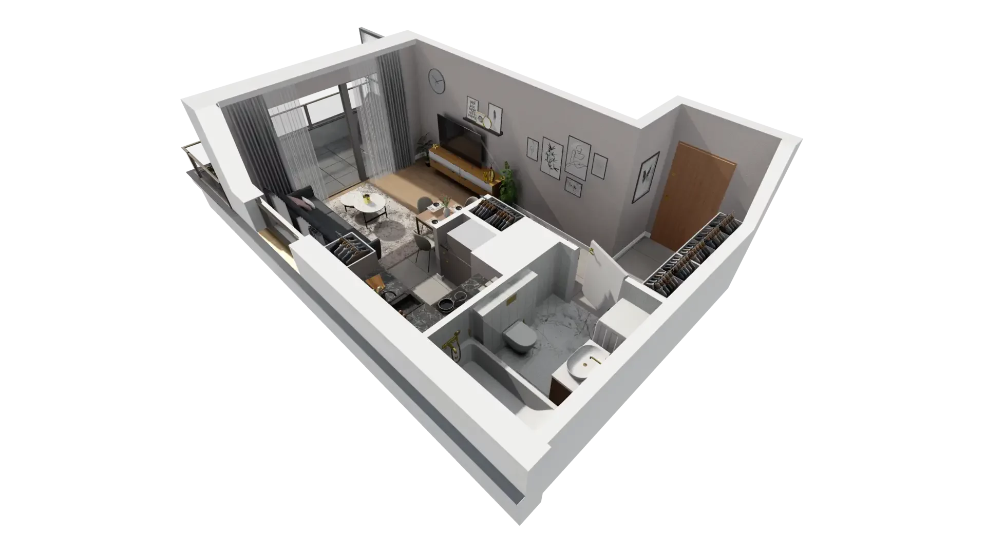 1 pokój, mieszkanie 28,45 m², piętro 1, oferta nr E.1.2, ATAL Parkowa, Poznań, Nowe Miasto, Osiedle Warszawskie, ul. Mogileńska