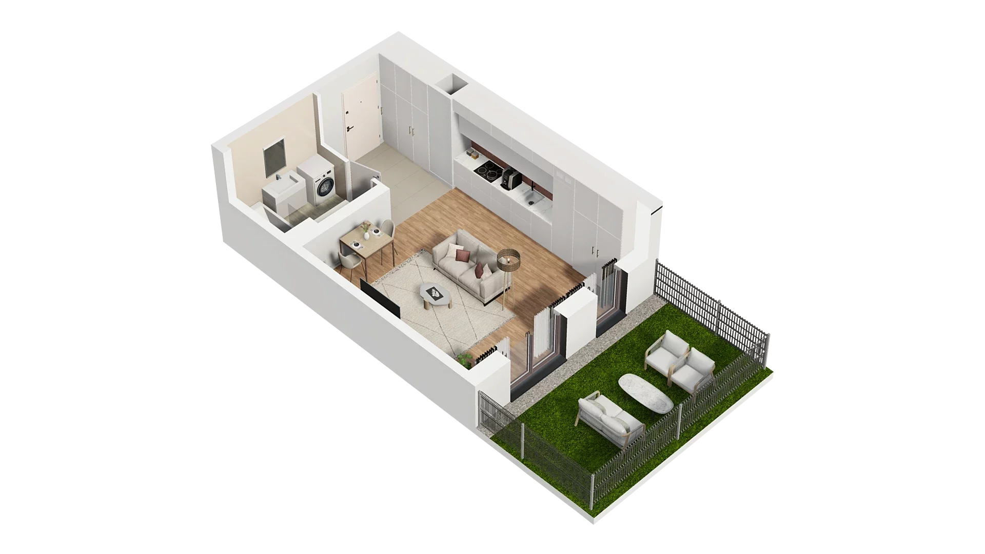 1 pokój, mieszkanie 33,64 m², piętro 1, oferta nr A3.1.61, Zakole Wisły, Kraków, Podgórze, ul. Na Zakolu Wisły
