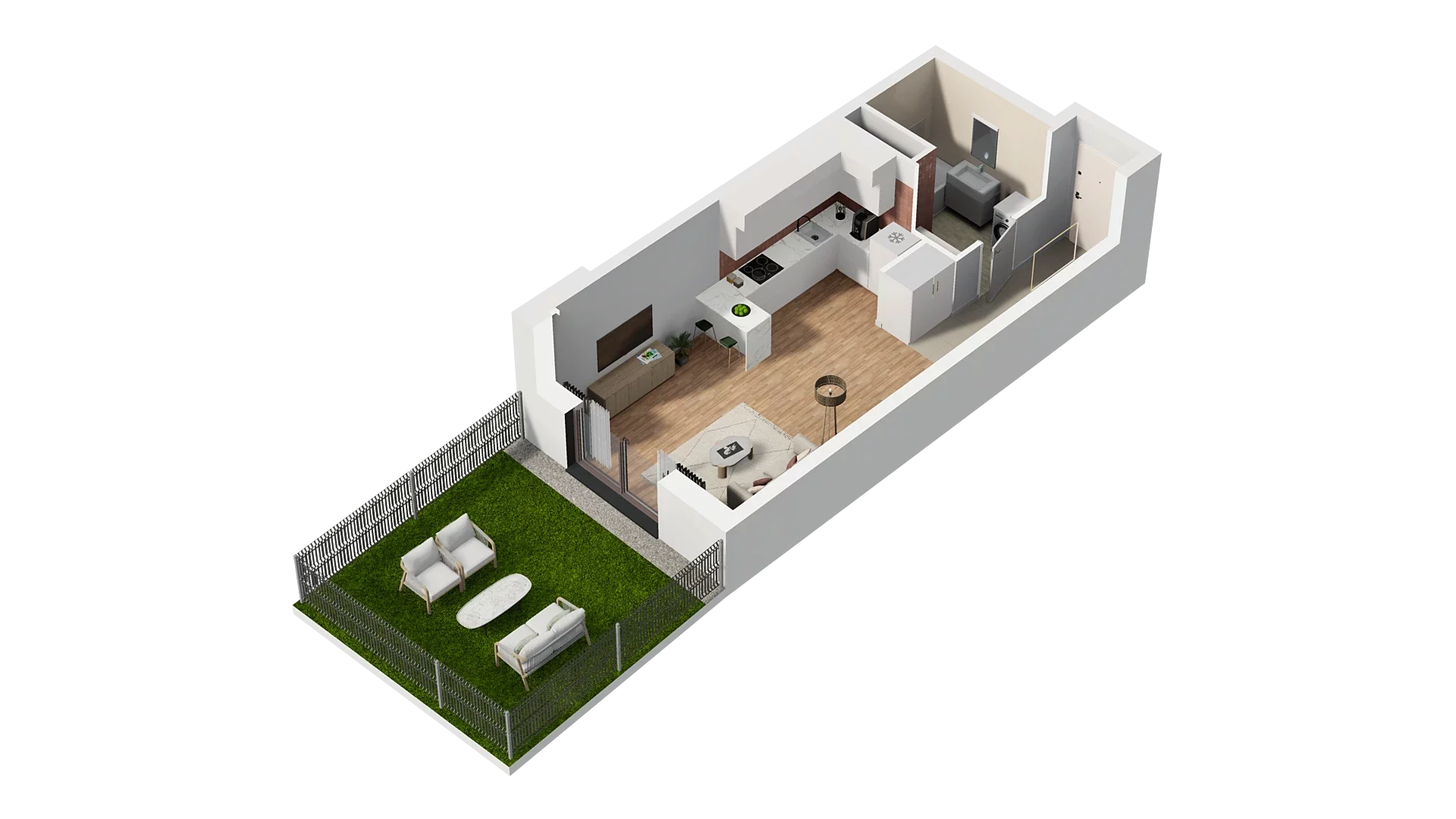 1 pokój, mieszkanie 33,32 m², parter, oferta nr A3.0.56, Zakole Wisły, Kraków, Podgórze, ul. Na Zakolu Wisły