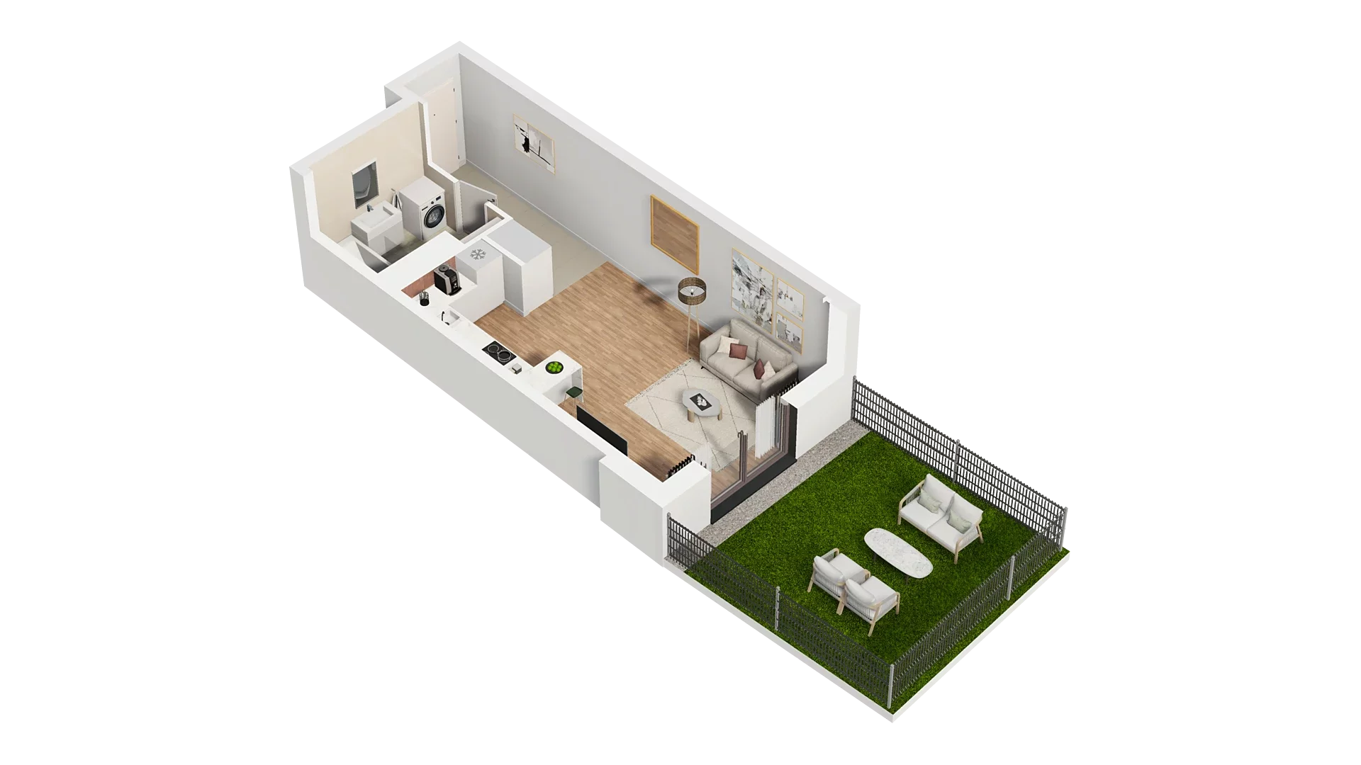 1 pokój, mieszkanie 33,32 m², parter, oferta nr A3.0.56, Zakole Wisły, Kraków, Podgórze, ul. Na Zakolu Wisły