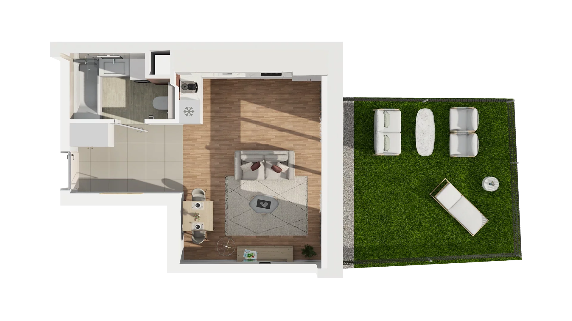 1 pokój, mieszkanie 31,07 m², parter, oferta nr A3.0.59, Zakole Wisły, Kraków, Podgórze, ul. Na Zakolu Wisły