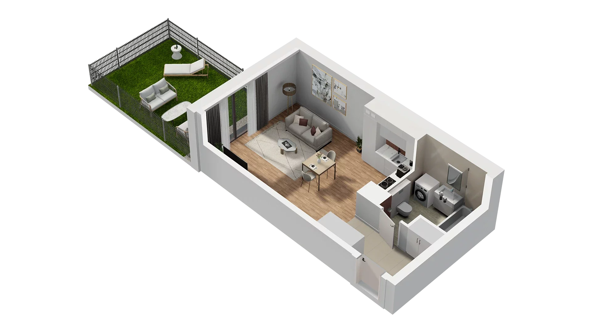 1 pokój, mieszkanie 37,72 m², parter, oferta nr A4.0.01, Zakole Wisły, Kraków, Podgórze, ul. Na Zakolu Wisły