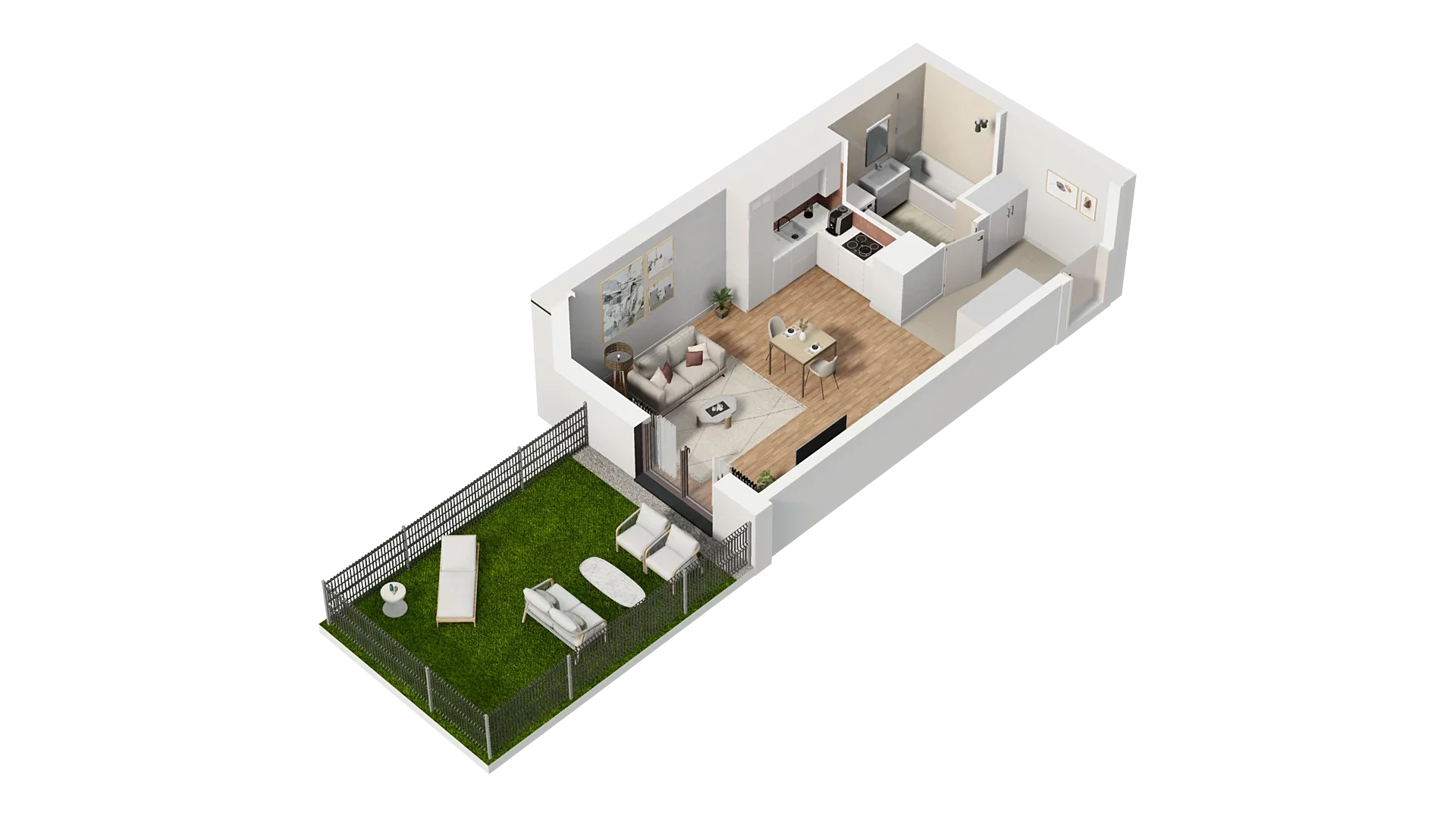 1 pokój, mieszkanie 37,72 m², parter, oferta nr A4.0.01, Zakole Wisły, Kraków, Podgórze, ul. Na Zakolu Wisły