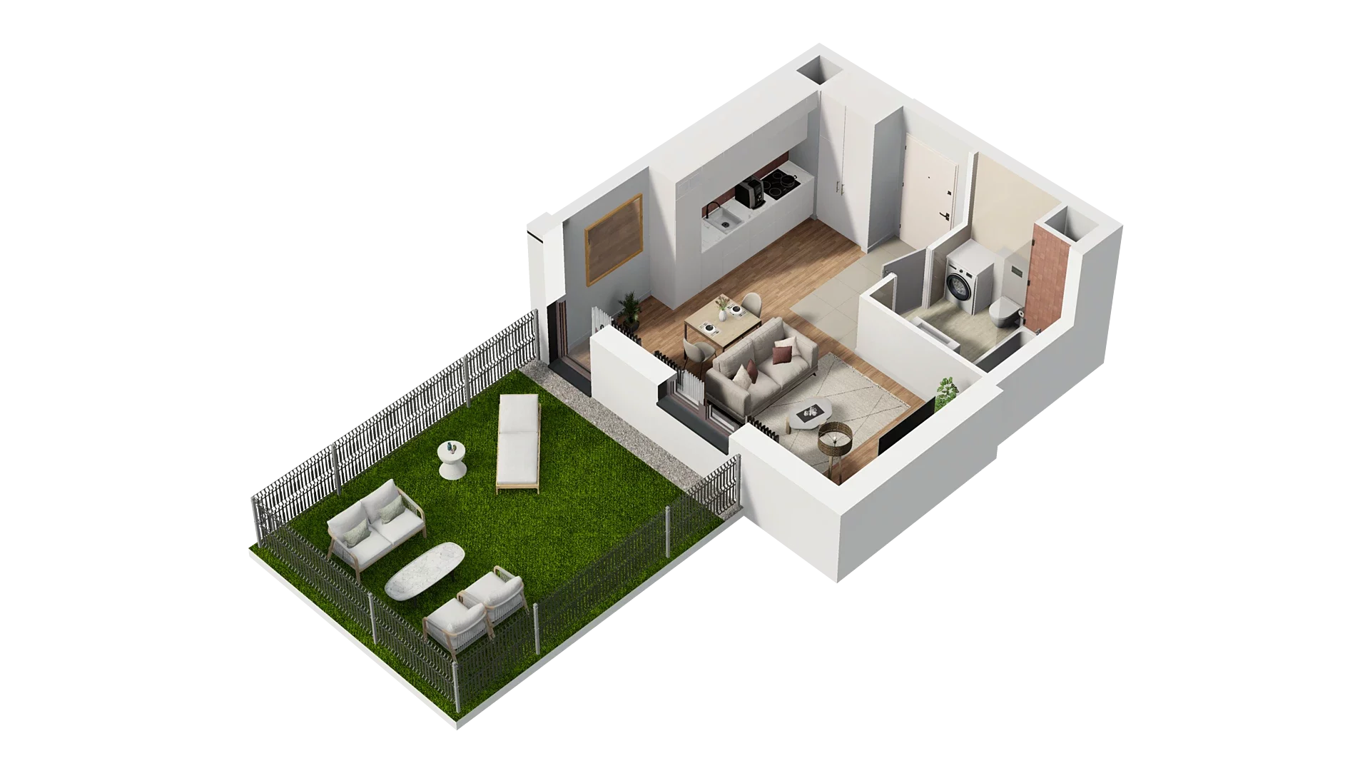 1 pokój, mieszkanie 28,57 m², parter, oferta nr A5.0.21, Zakole Wisły, Kraków, Podgórze, ul. Na Zakolu Wisły