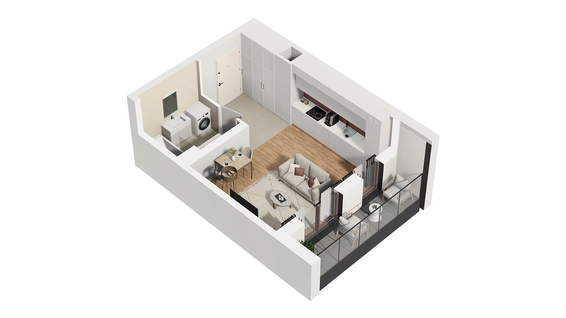 1 pokój, mieszkanie 28,30 m², piętro 2, oferta nr A1.2.18, Zakole Wisły, Kraków, Podgórze, ul. Na Zakolu Wisły