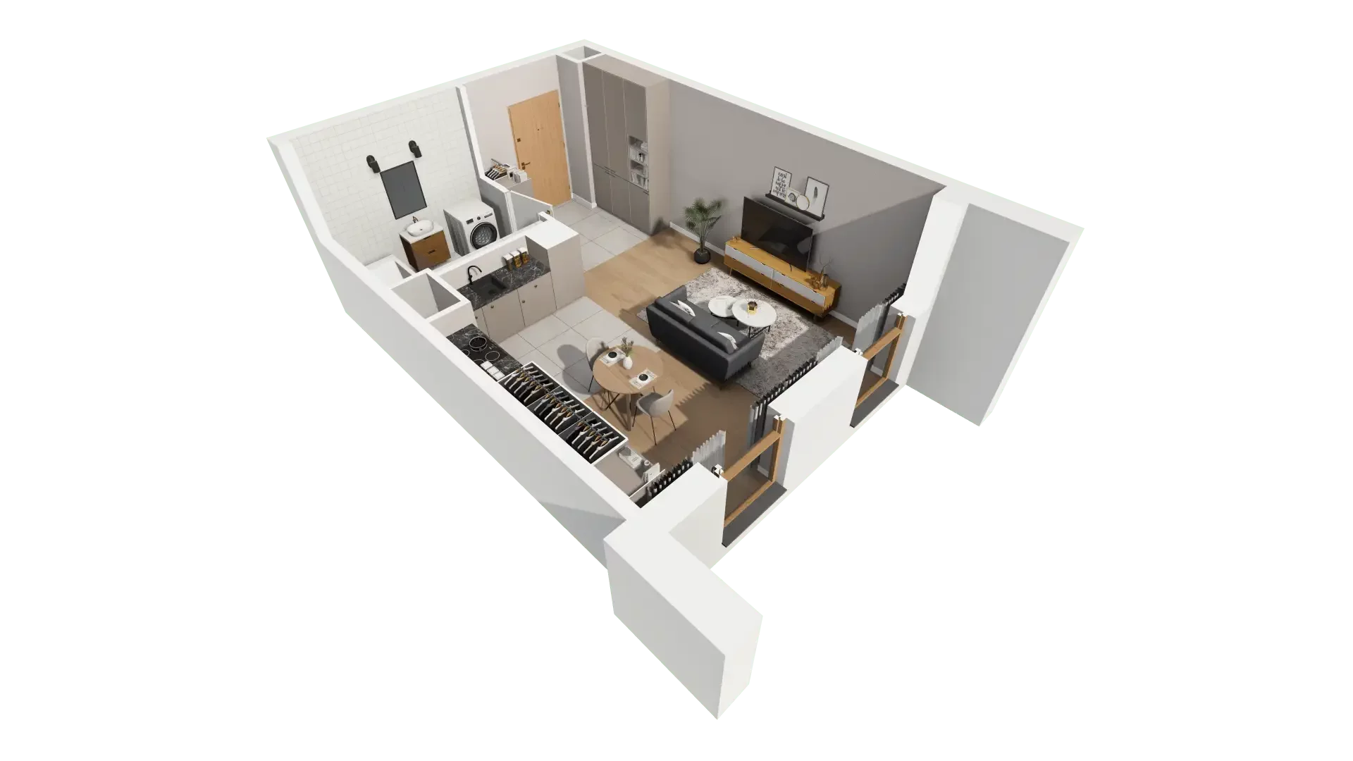 Mieszkanie 33,61 m², piętro 2, oferta nr BII.2.M56, Przewóz 42 ATAL II, Kraków, Podgórze, Płaszów, ul. Przewóz 42