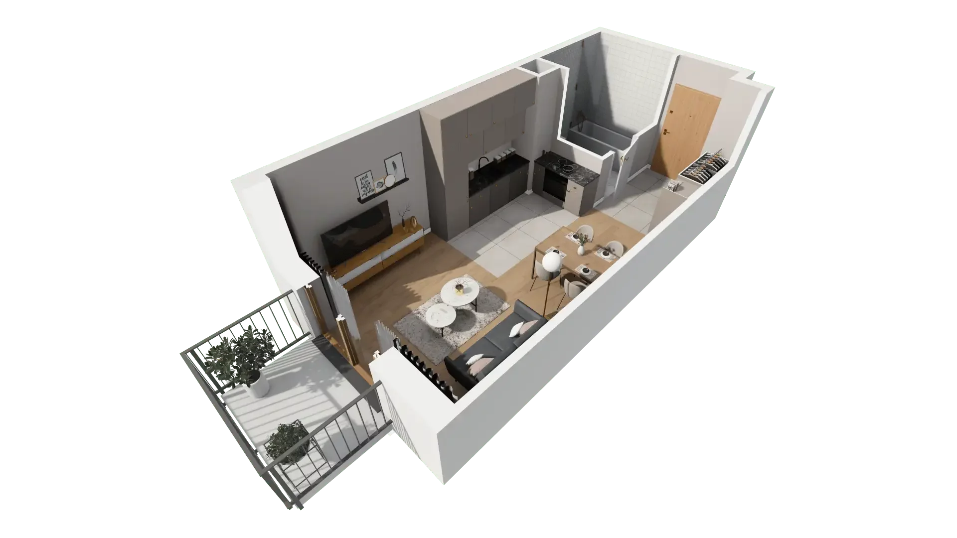 Mieszkanie 28,93 m², piętro 5, oferta nr BIII.5.M120, Przewóz 42 ATAL II, Kraków, Podgórze, Płaszów, ul. Przewóz 42