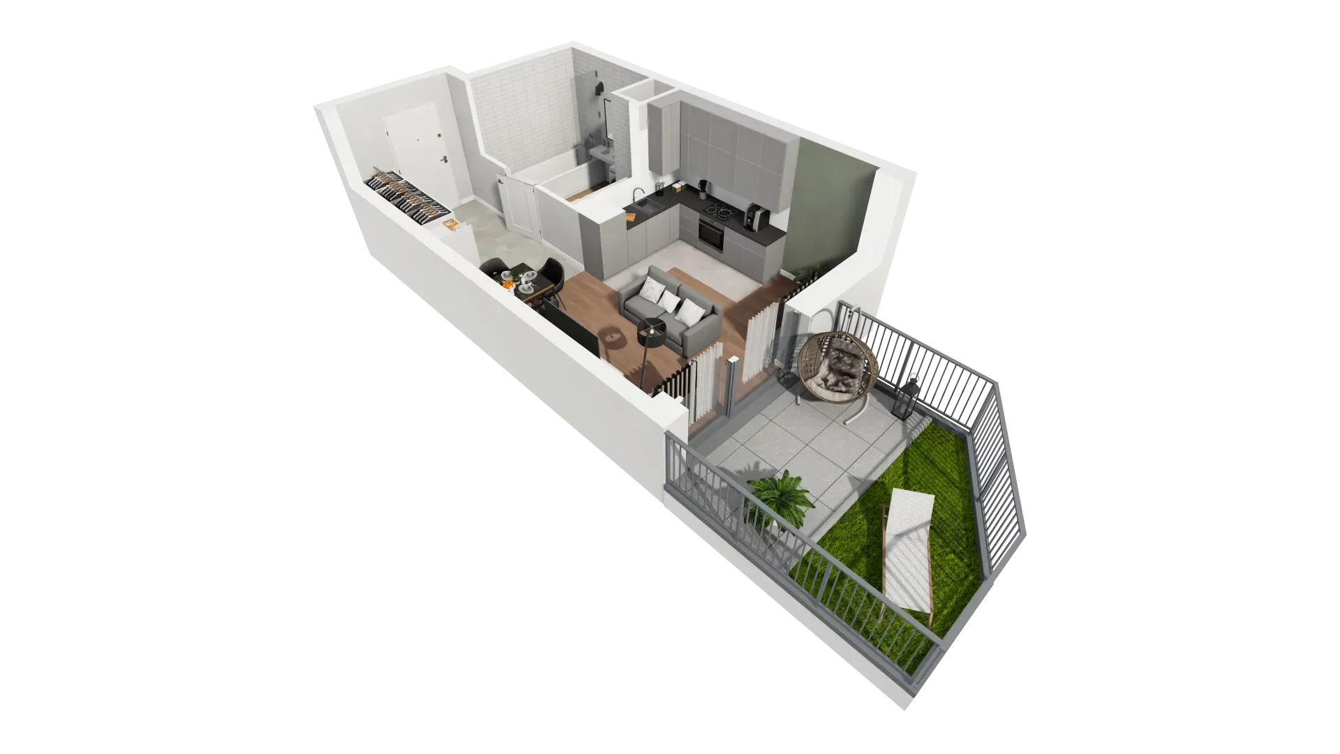 Mieszkanie 29,42 m², parter, oferta nr M2.0.78, Modern Helenów, Łódź, Bałuty, ul. Smugowa 10/12