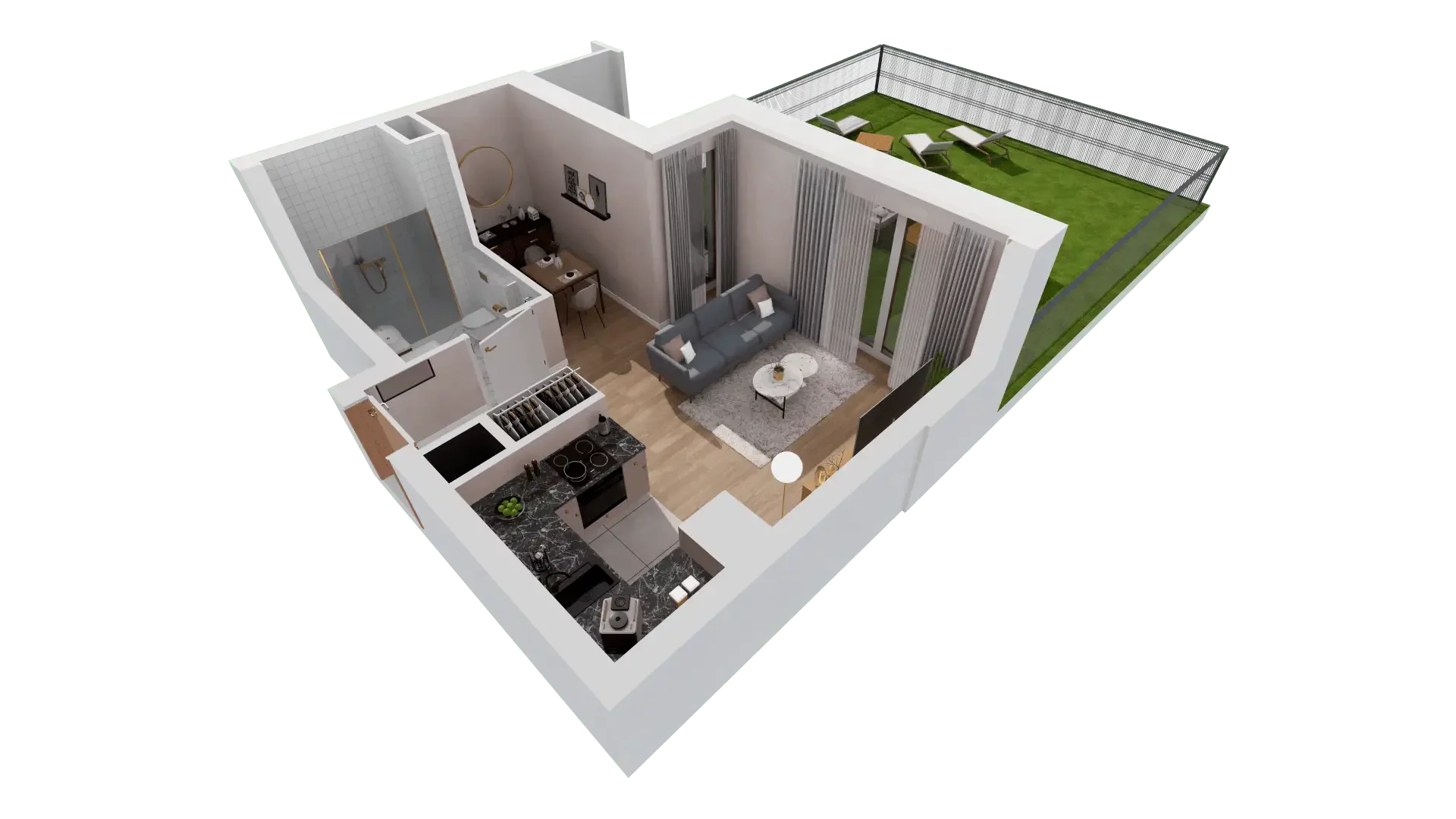 1 pokój, mieszkanie 30,58 m², parter, oferta nr 1D.0.172, Francuska Park VIIIB, Katowice, Osiedle Paderewskiego-Muchowiec, Muchowiec, ul. Szybowcowa