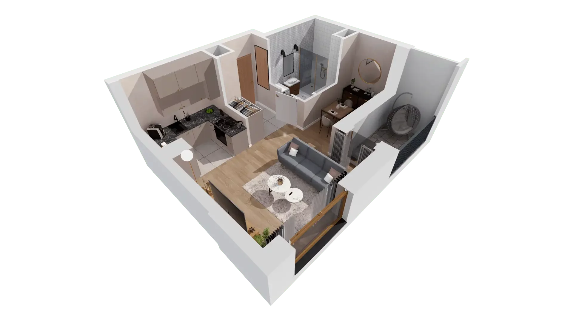 1 pokój, mieszkanie 30,43 m², piętro 1, oferta nr 1D.1.175, Francuska Park VIIIB, Katowice, Osiedle Paderewskiego-Muchowiec, Muchowiec, ul. Szybowcowa