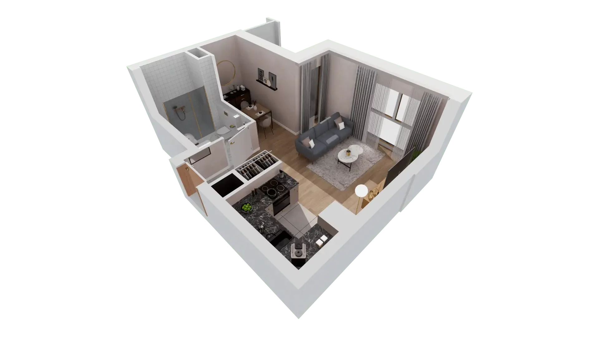 1 pokój, mieszkanie 30,43 m², piętro 1, oferta nr 1D.1.175, Francuska Park VIIIB, Katowice, Osiedle Paderewskiego-Muchowiec, Muchowiec, ul. Szybowcowa